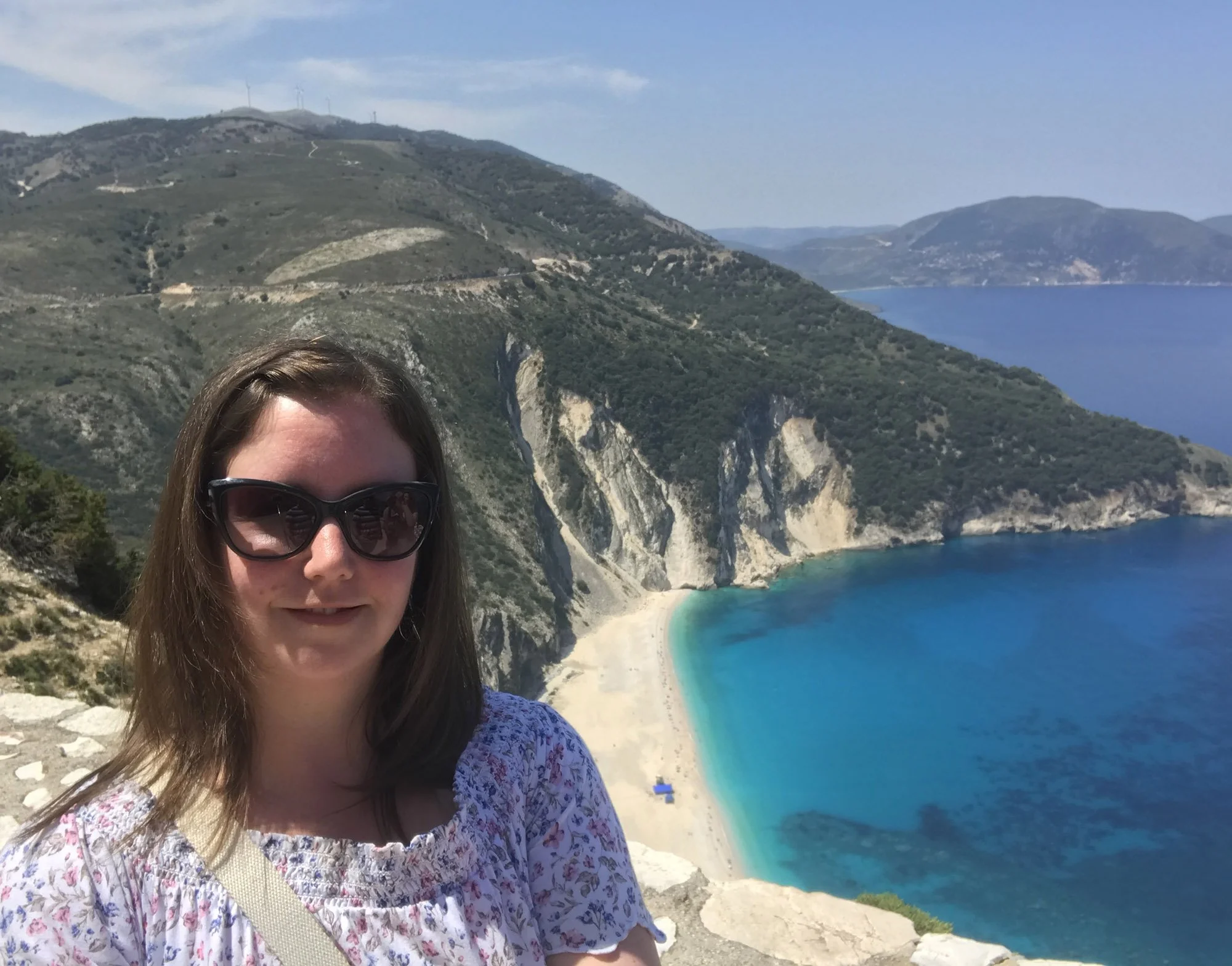 View of Myrtos Beach from the road above