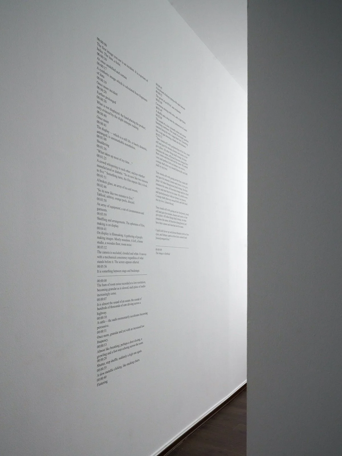 Postproduction The Institute for Scene Experiments Studiengalerie 1.357, Frankfurt November 9 – December 21, 2023 Photo: Jens Gerber Athanassios Anagnostopoulos Harriet Middleton-Baker* Jackson Beyda* Nikolas Brummer Dylan Spencer Davidson Eunjun