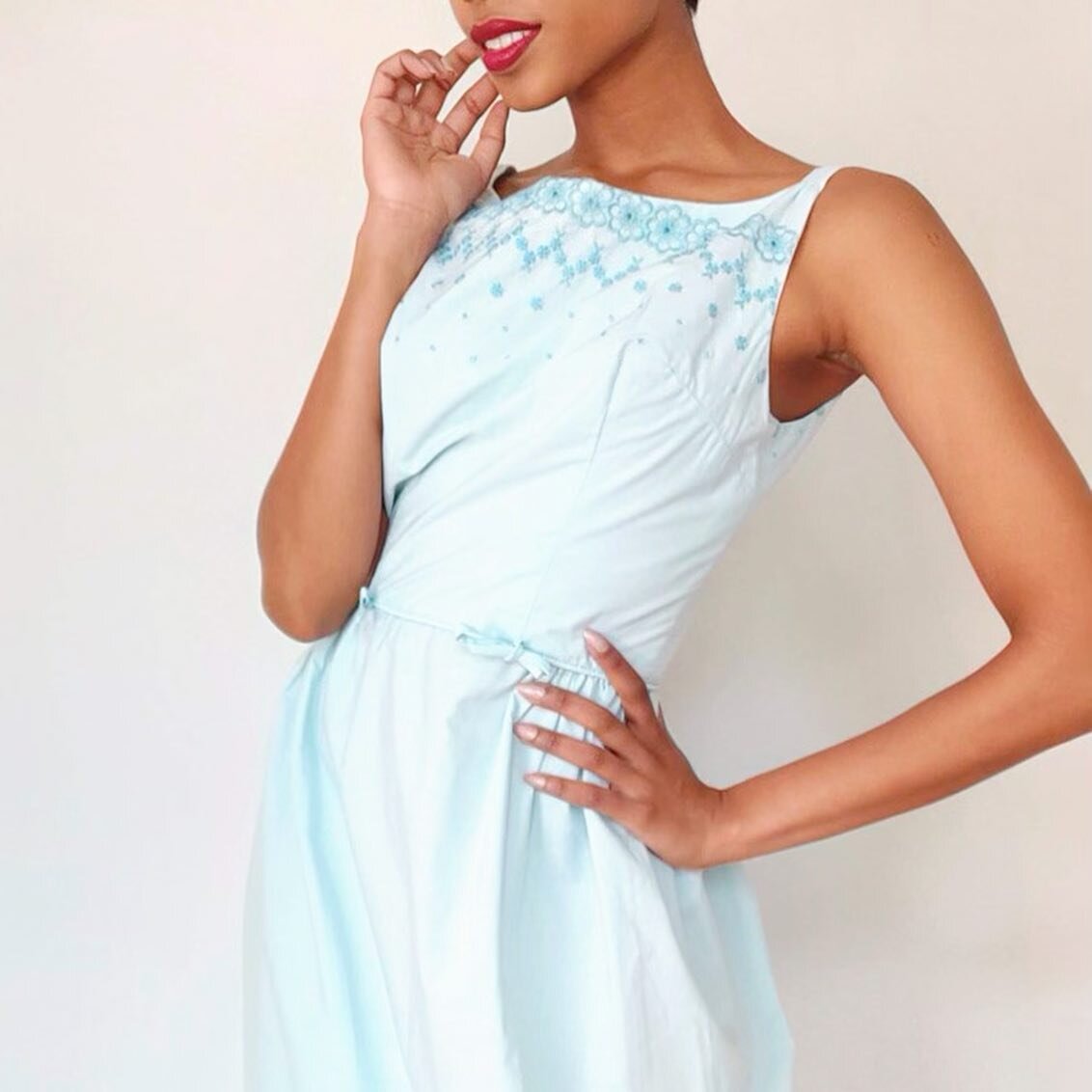 Oooft check out this sweet, baby blue, embroidered number 🕊👗 Going live on our website this Sunday, 6pm AEDT 
.
.

#1off #slowfashion #rewear #repeat #redo #remade #past #future #oneoffpieces #unique  #whomademyclothes #fashionrevolution #ethicalst
