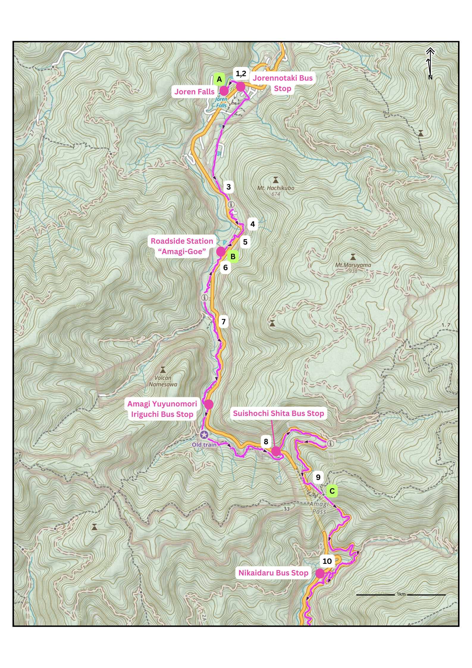 The Odoriko Trail Map 1