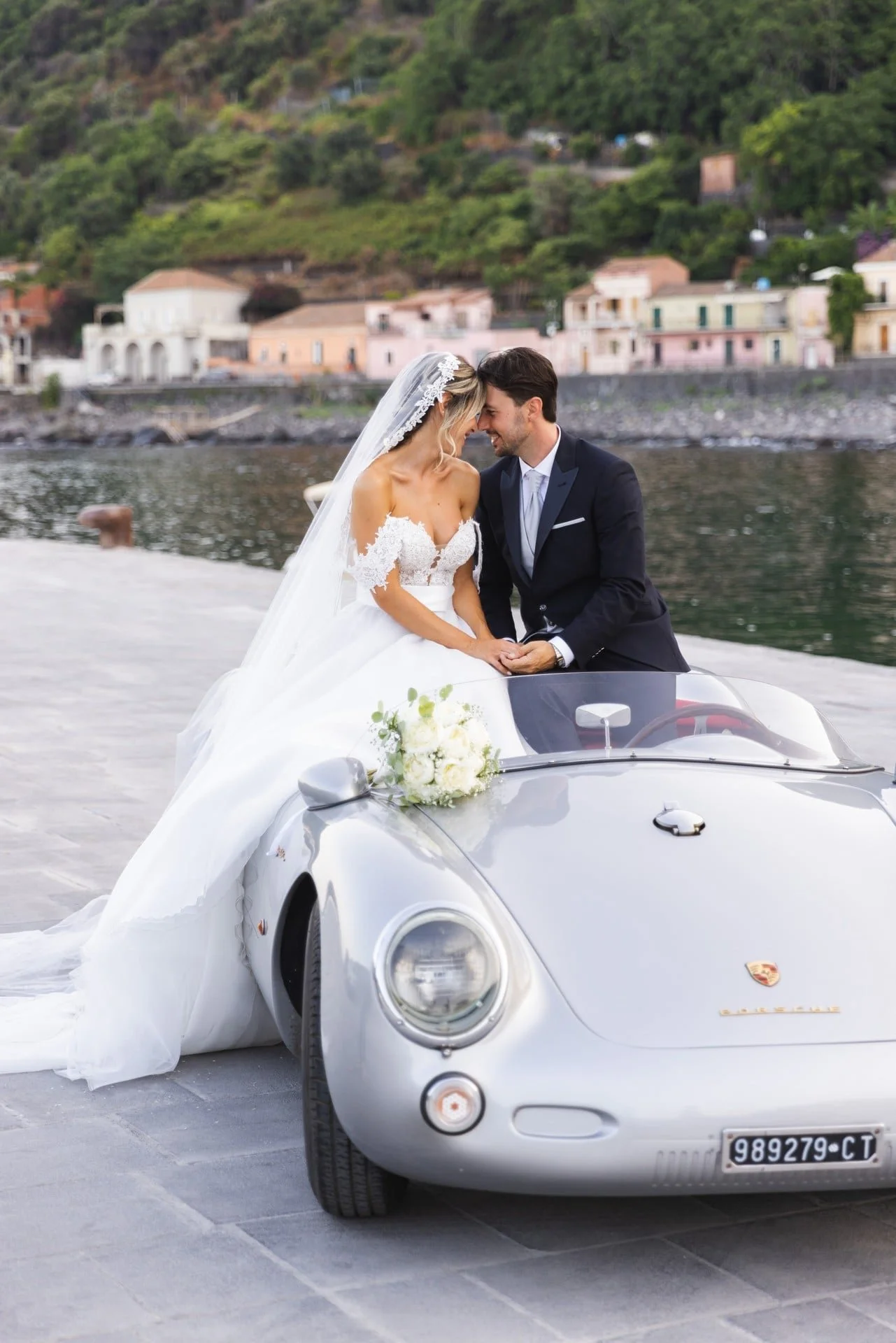 Taormina wedding vintage porche