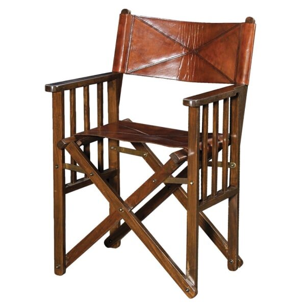 Hand Finished Director Chair In Tanned, Leather Director Chair Covers