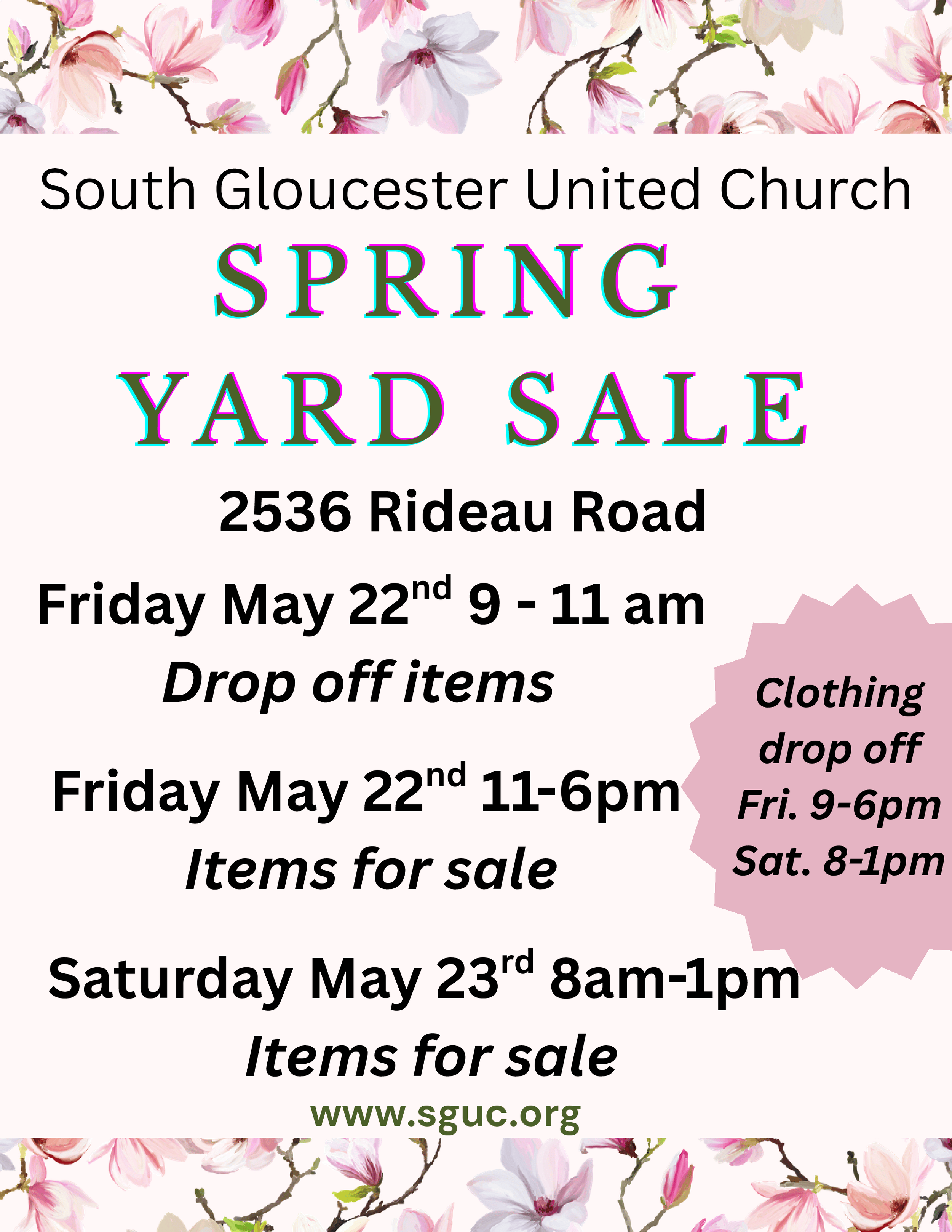 Yard Sale Drop Off
