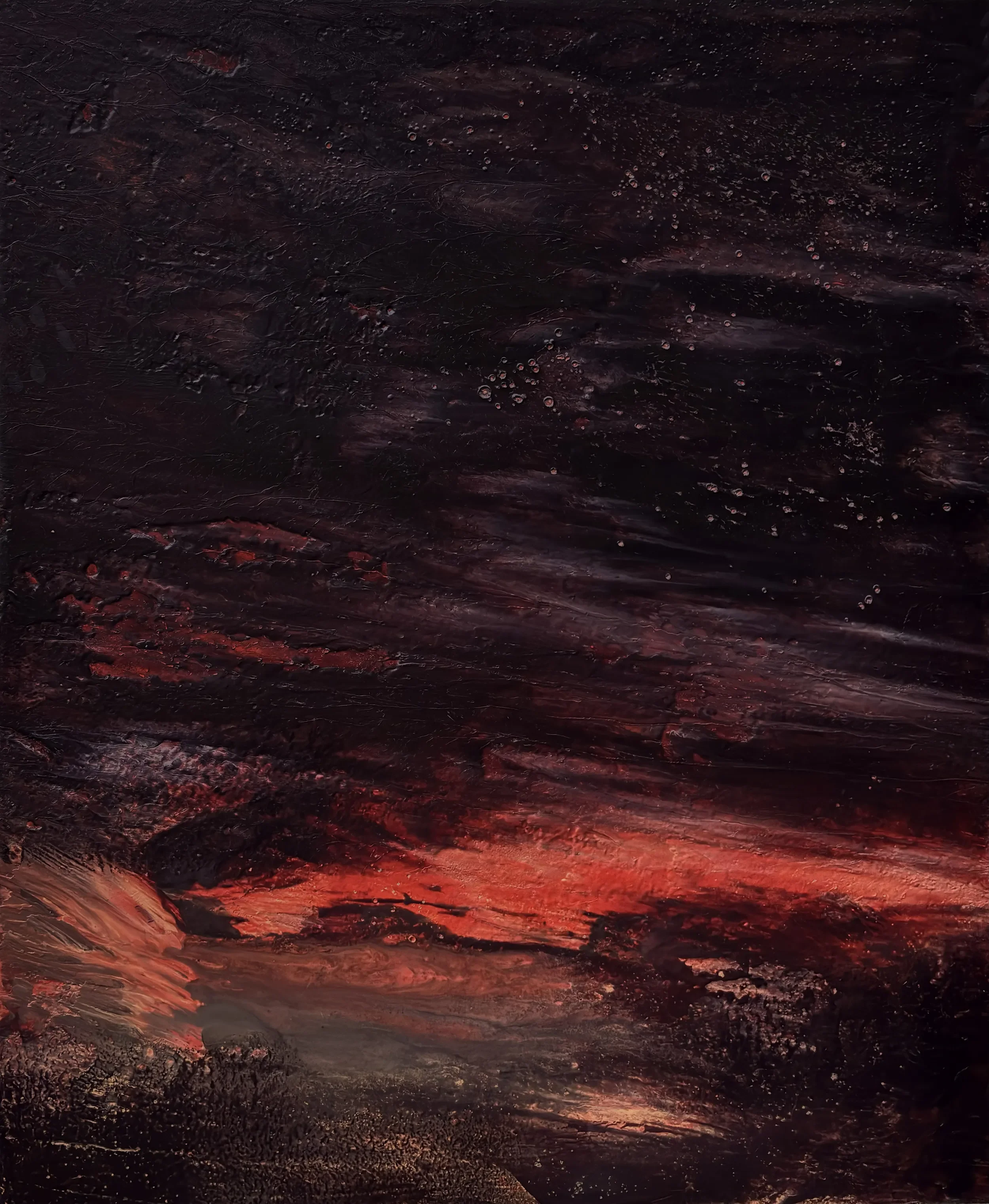 The Blaze I - 122 x 100 cm - encaustic wax on panel