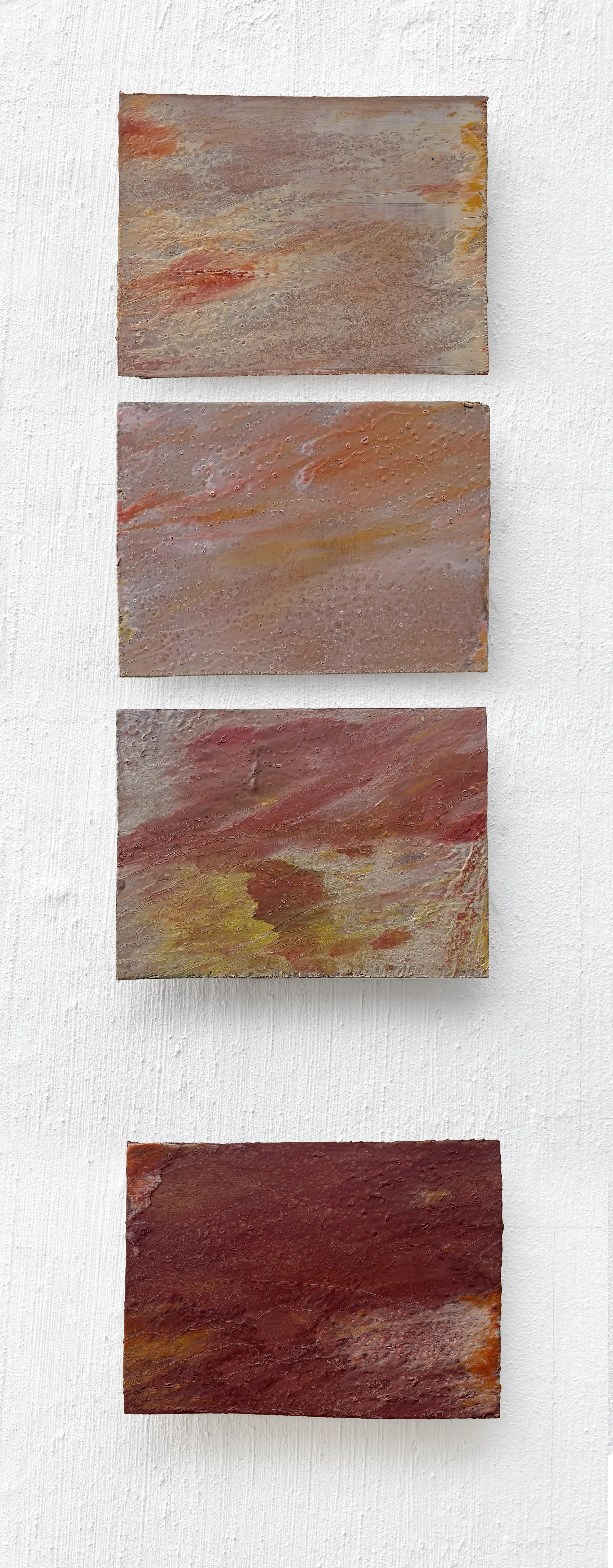 Flame Atlas — Locus 1 - 100 x 32 cm - encaustic wax on panel
