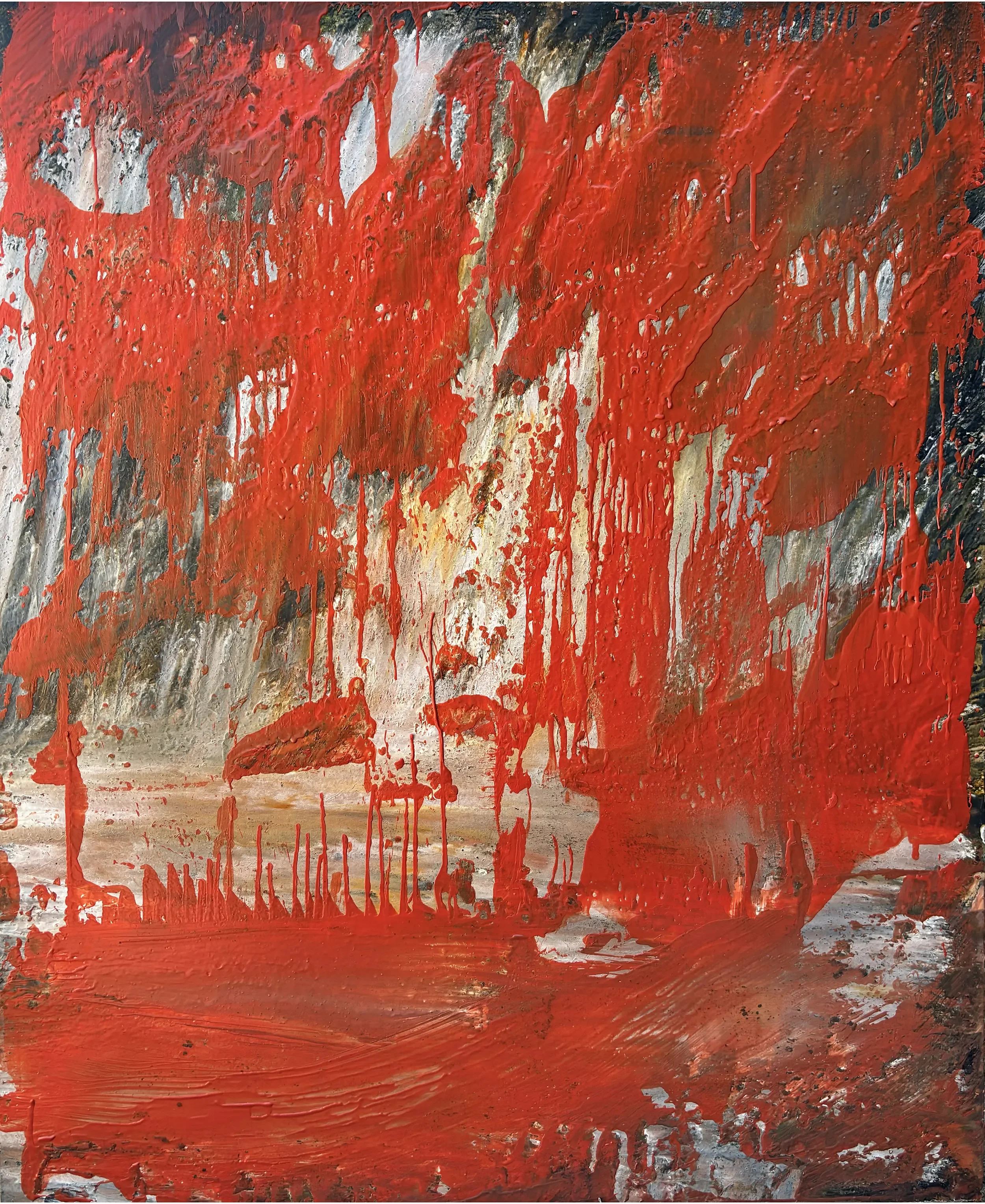 Januari - 122 x 100 cm - encaustic wax on panel