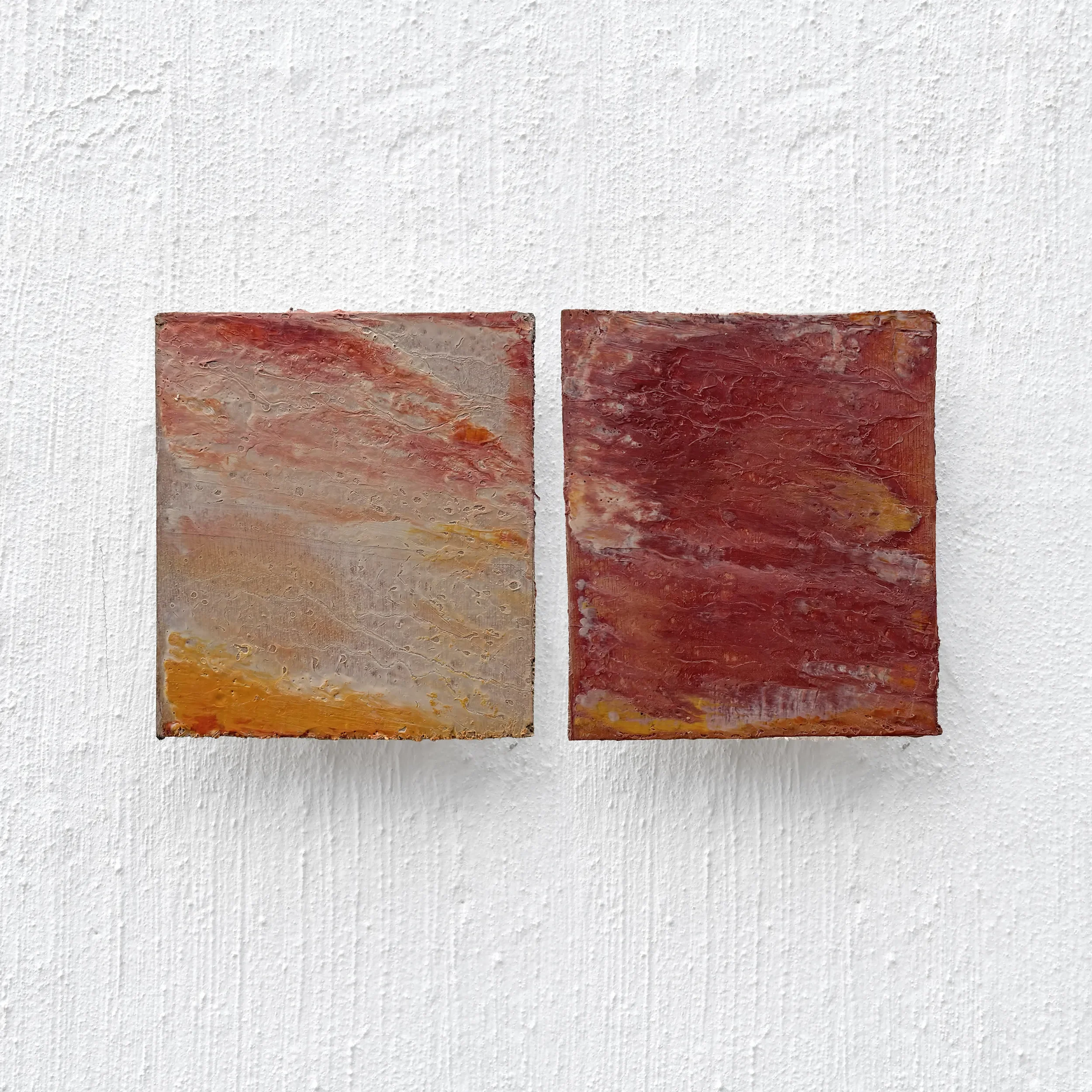 Flame Atlas — Locus 2 - 18 x 30 cm - encaustic wax on panel