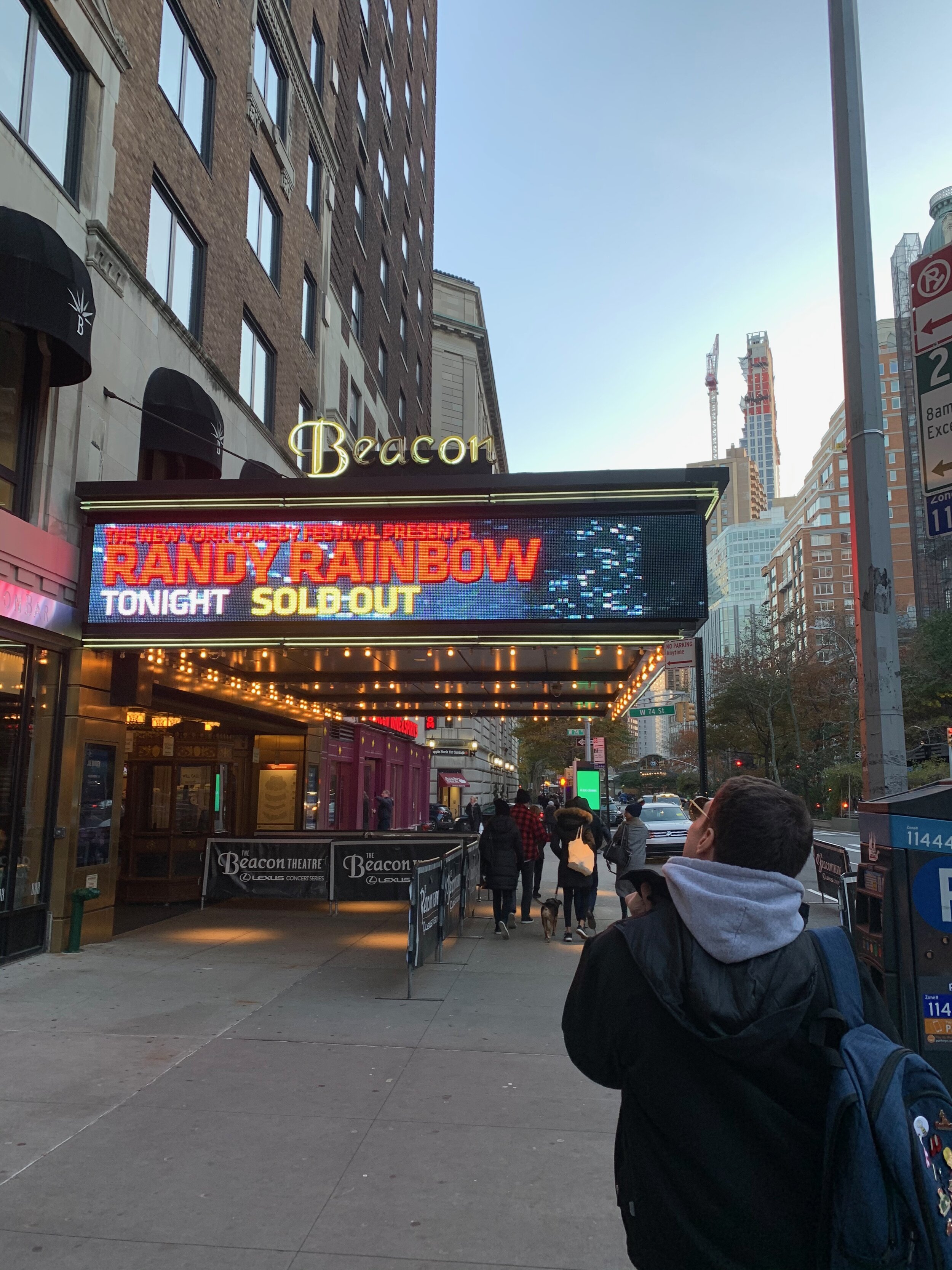  Marquee at The Beacon Theatre in NYC for  Randy Rainbow: Live!,  November 2019 