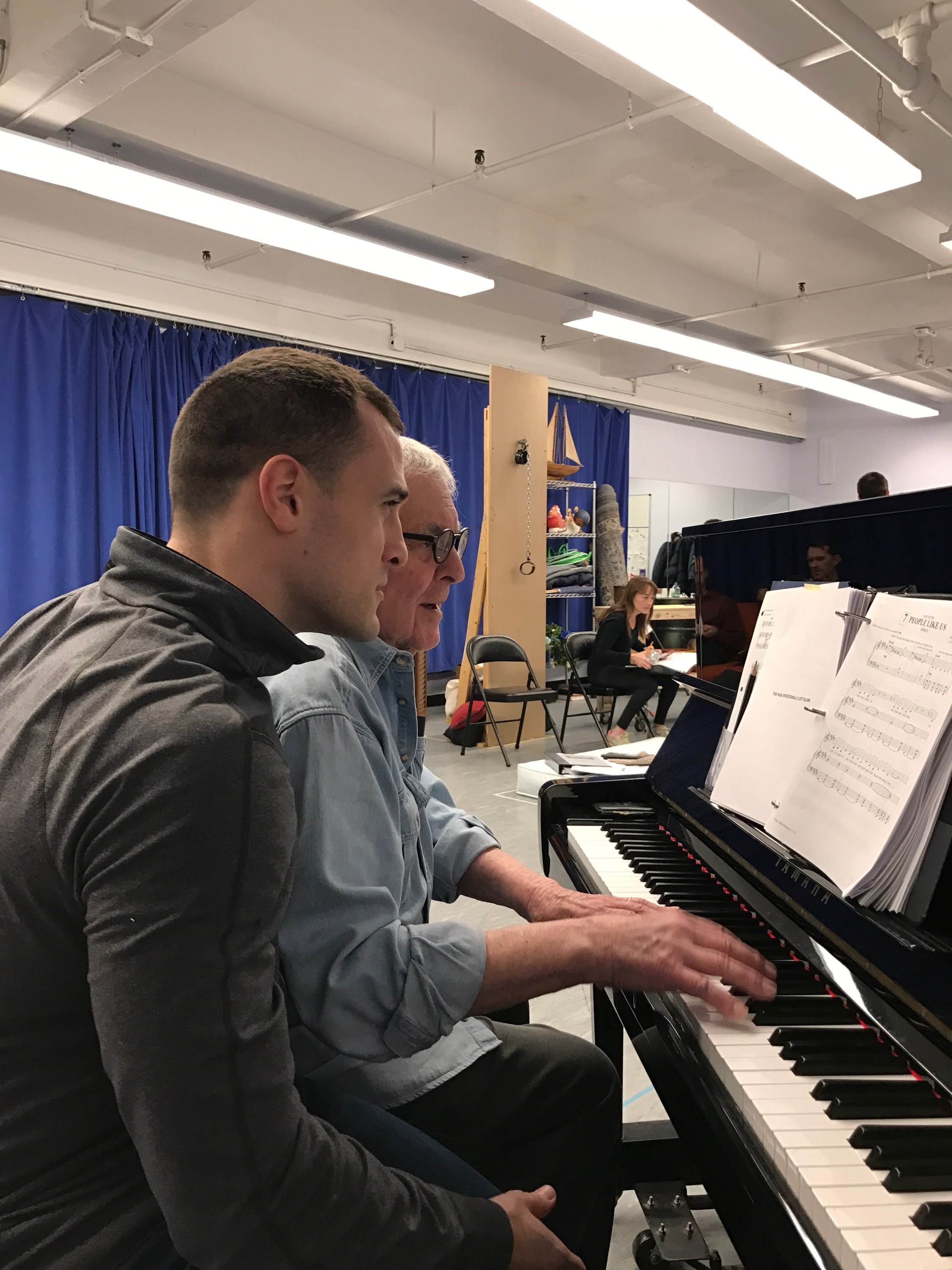 In rehearsal with John Kander for KID VICTORY