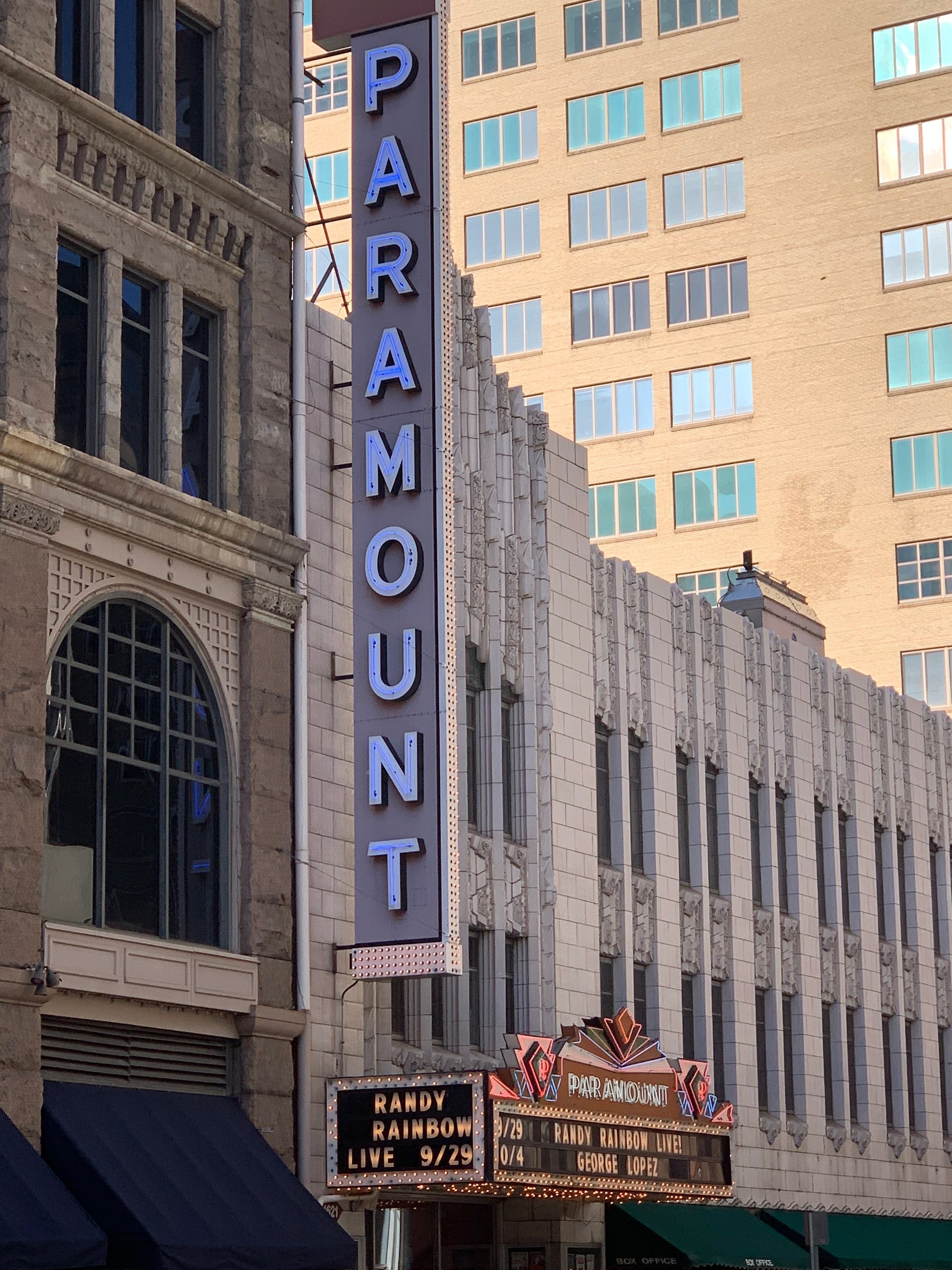 Marquee at The Paramount Theatre for RANDY RAINBOW: LIVE!