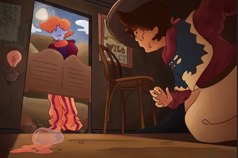I have posted an improvement post in a while and thought I&rsquo;d share today. Check out the huge growth by my 10th  grade student Doruk from Turkey (yes I tutor all over the world). The after is the cowboy saloon illustration and before is the lemo