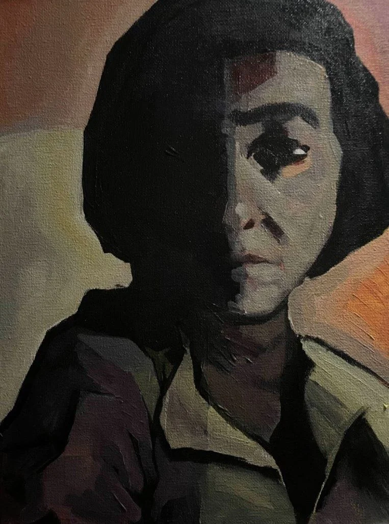 Reese&rsquo;s oil portrait study explores the combination of dramatic lighting and expressive brushwork. By leaning into harsh shadows and visible, tactile strokes, the piece emphasizes both structure and surface, giving the face a strong sense of de