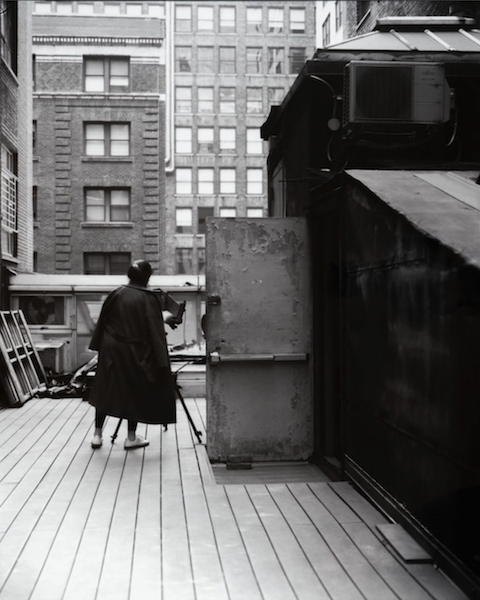 Black and white rooftop photograph by Congressional Art Award winner Jules, an ARTriculate student now studying photography in college.