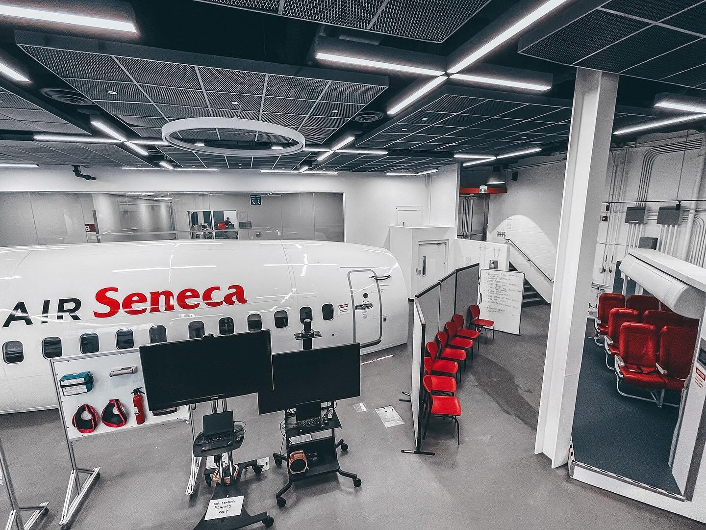 Wishing our Seneca Flights students success with Final Drills. Can you see the finish line? 
Tell us what you&rsquo;ll miss the most about your experience.🛬
#flightschool #training #emergency #evacuation #safety #crew #cabincrew #classroom #college 