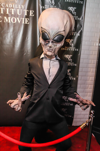 Alien walkabout character on red carpet