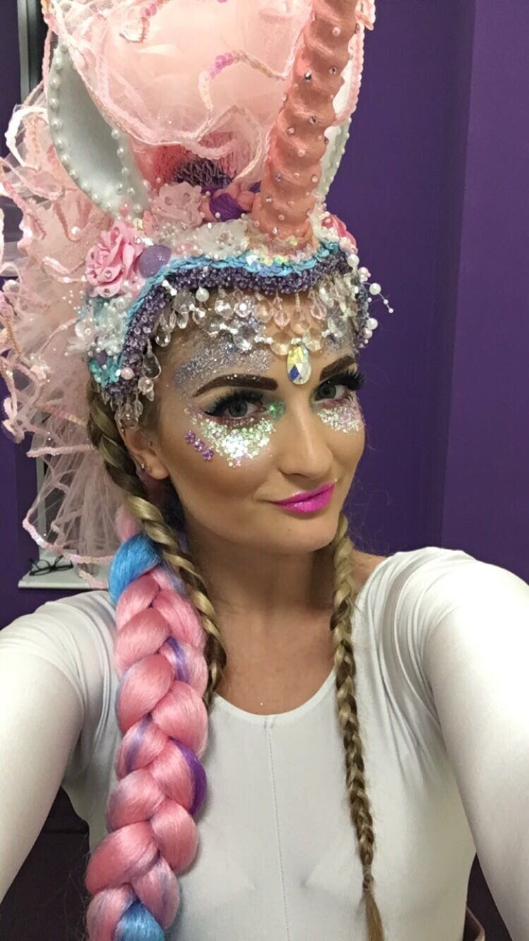 Unicorn performers at event