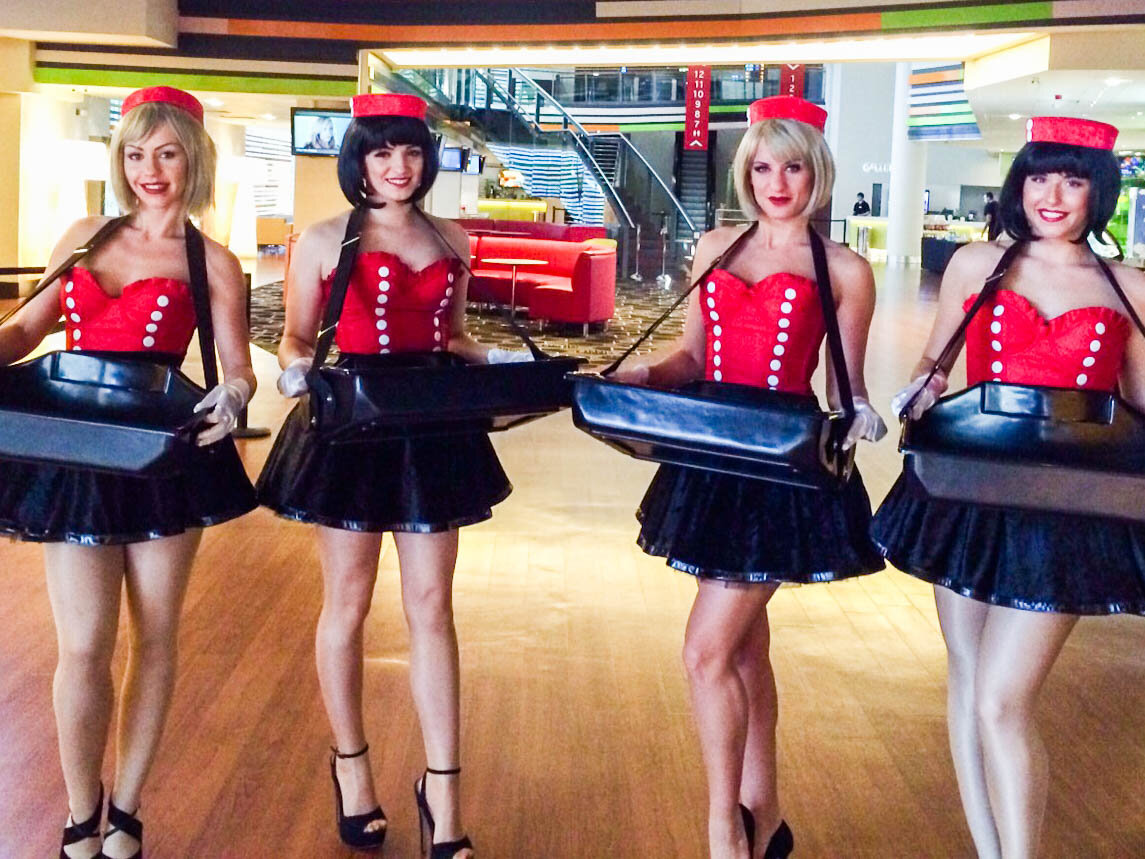 Usherette Tray girls at event