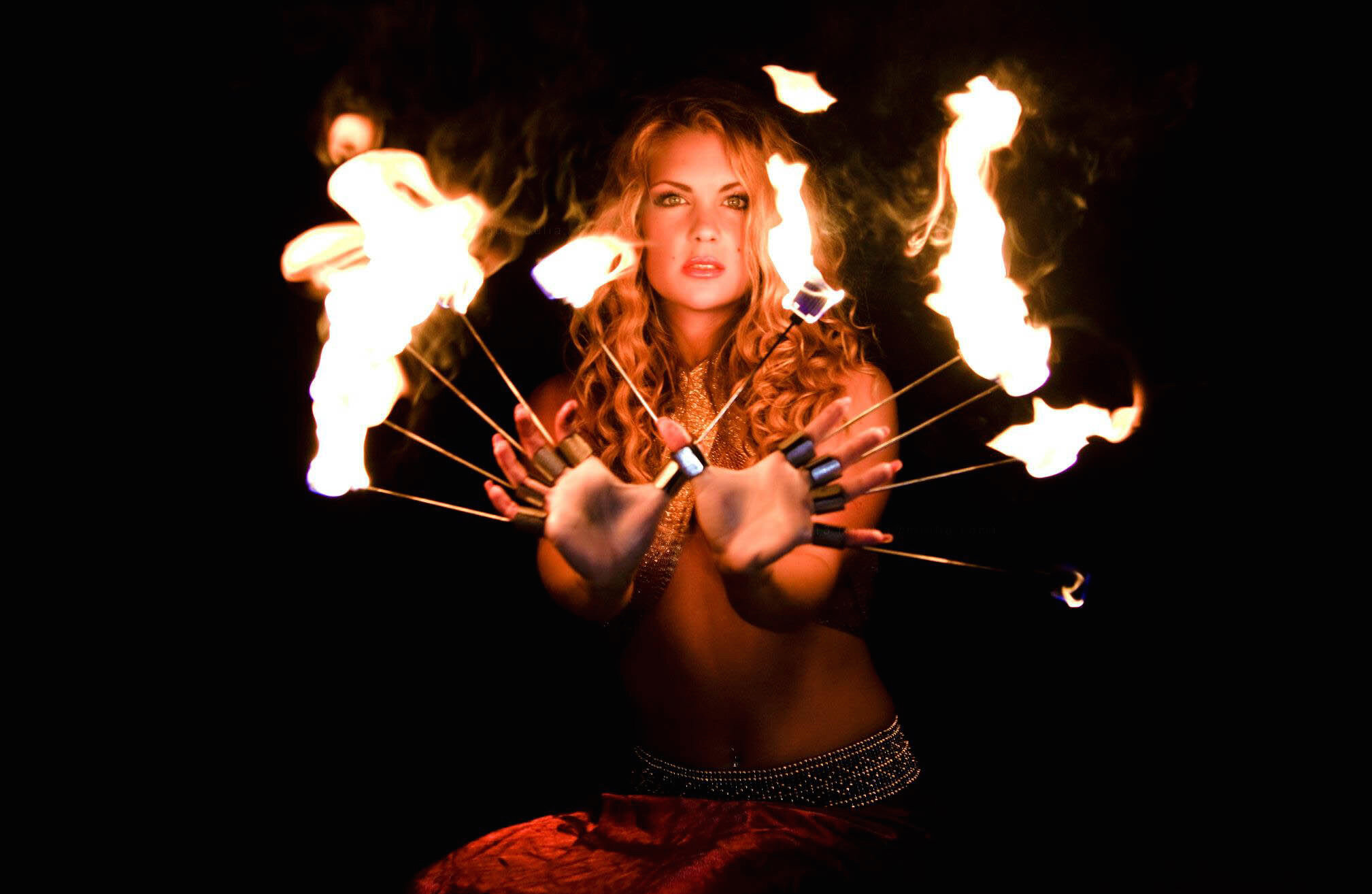 Fire artists performing at event