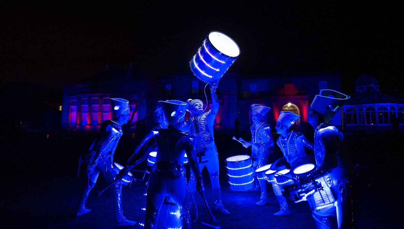 LED Drummers performing at event