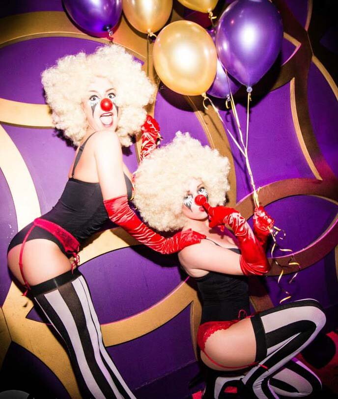 Clown performers at event