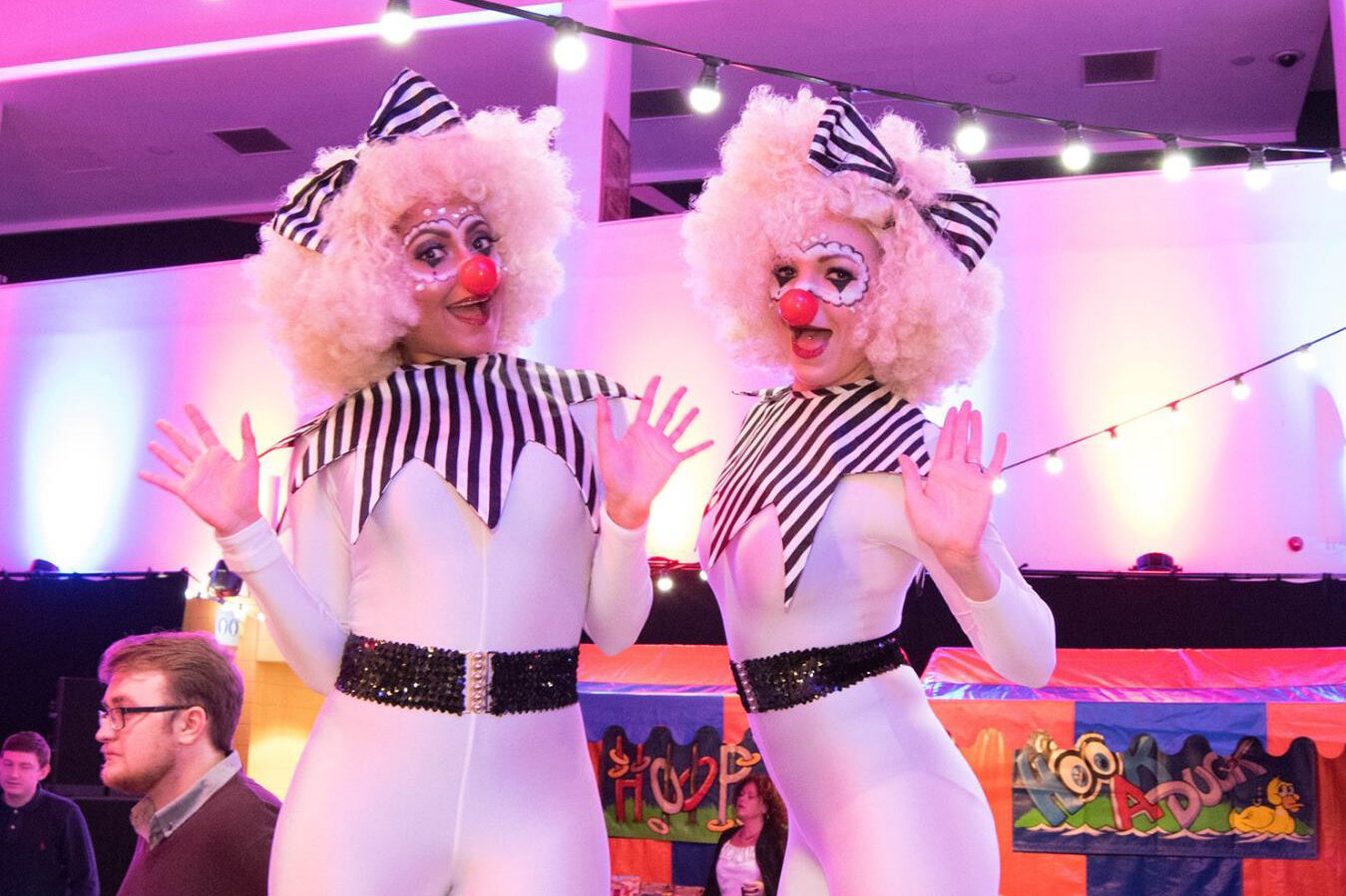 Clown performers at event