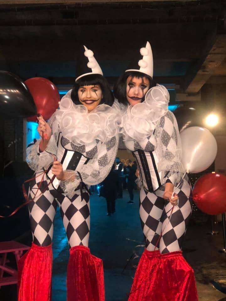 Clown performers at event