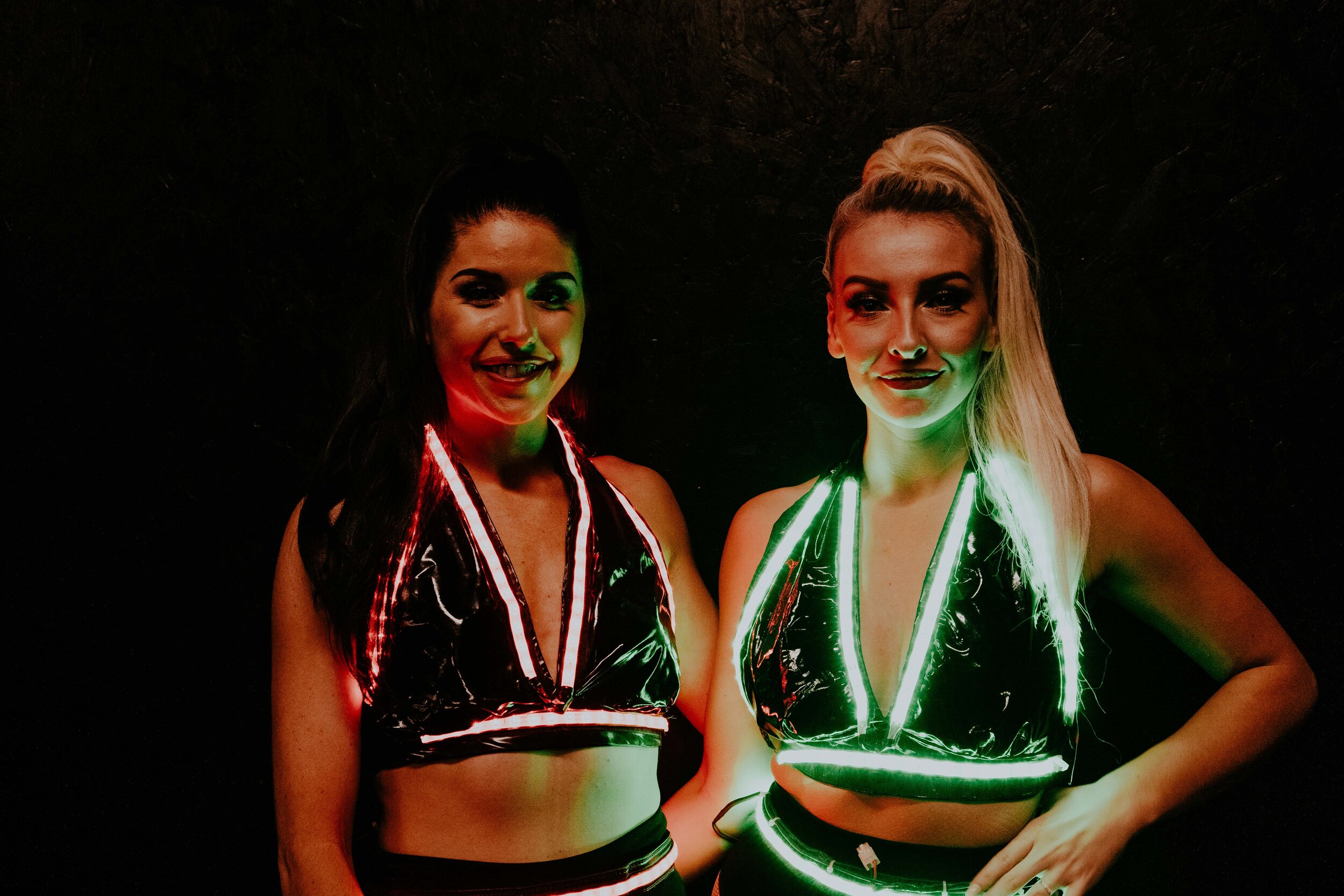 LEDS glo glo girls performing at events