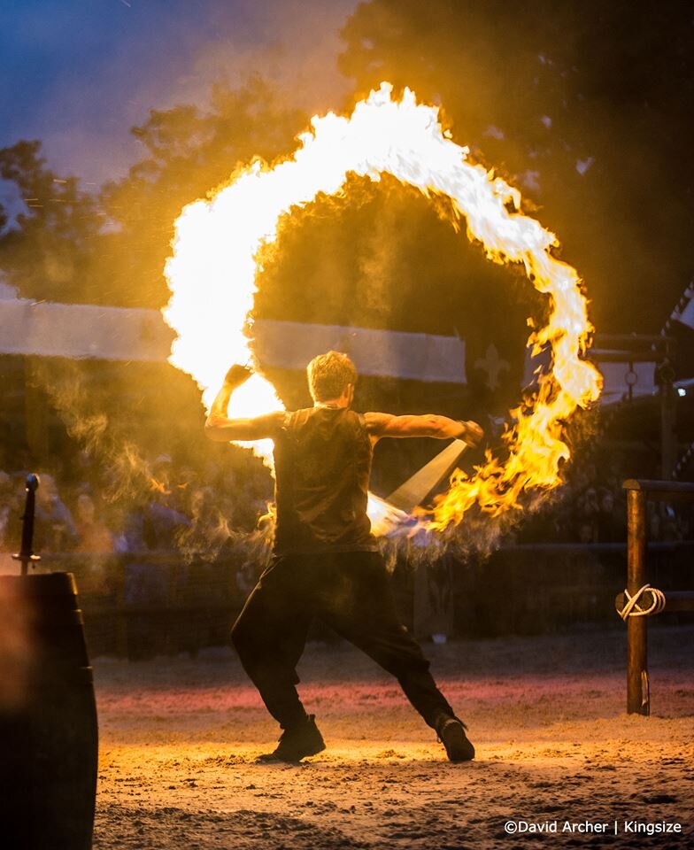 Fire artists performing at event