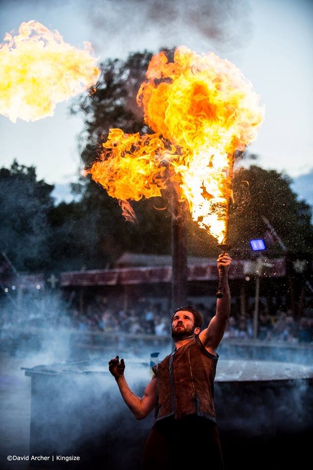 Fire artists performing at event