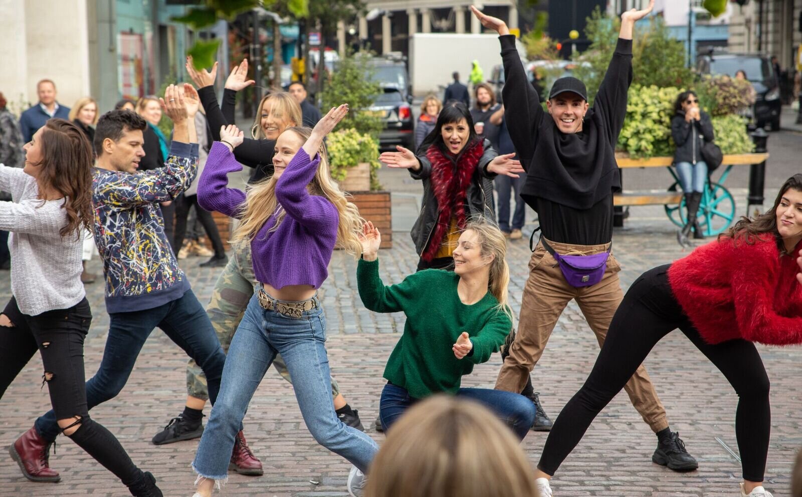 Flash mob performing at event