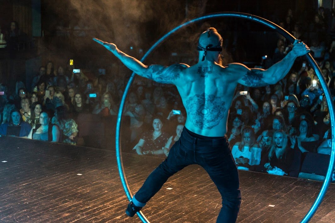 CYR wheel performer at event