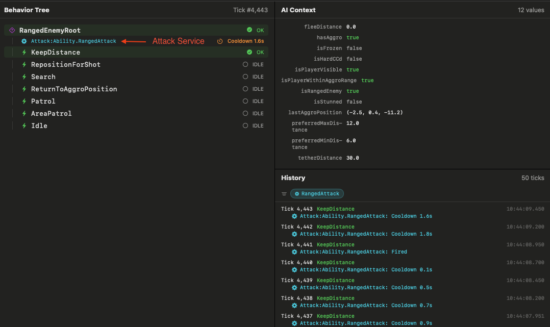 How I made enemies attack while chasing you