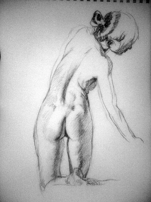 Natalia, Charcoal. 14" x 17" Lost