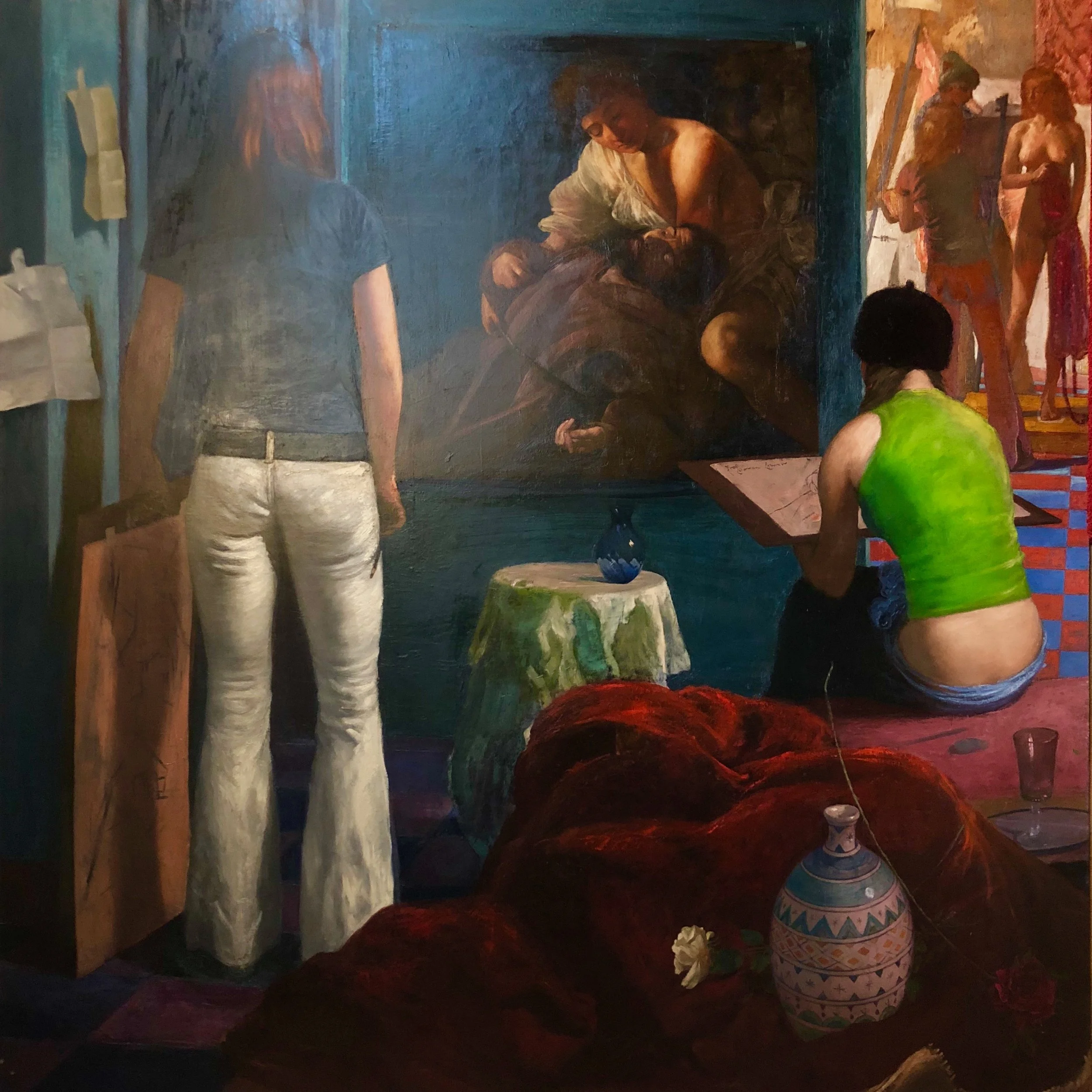 The Art Students, Oil on Linen. 72" x 68" $5000