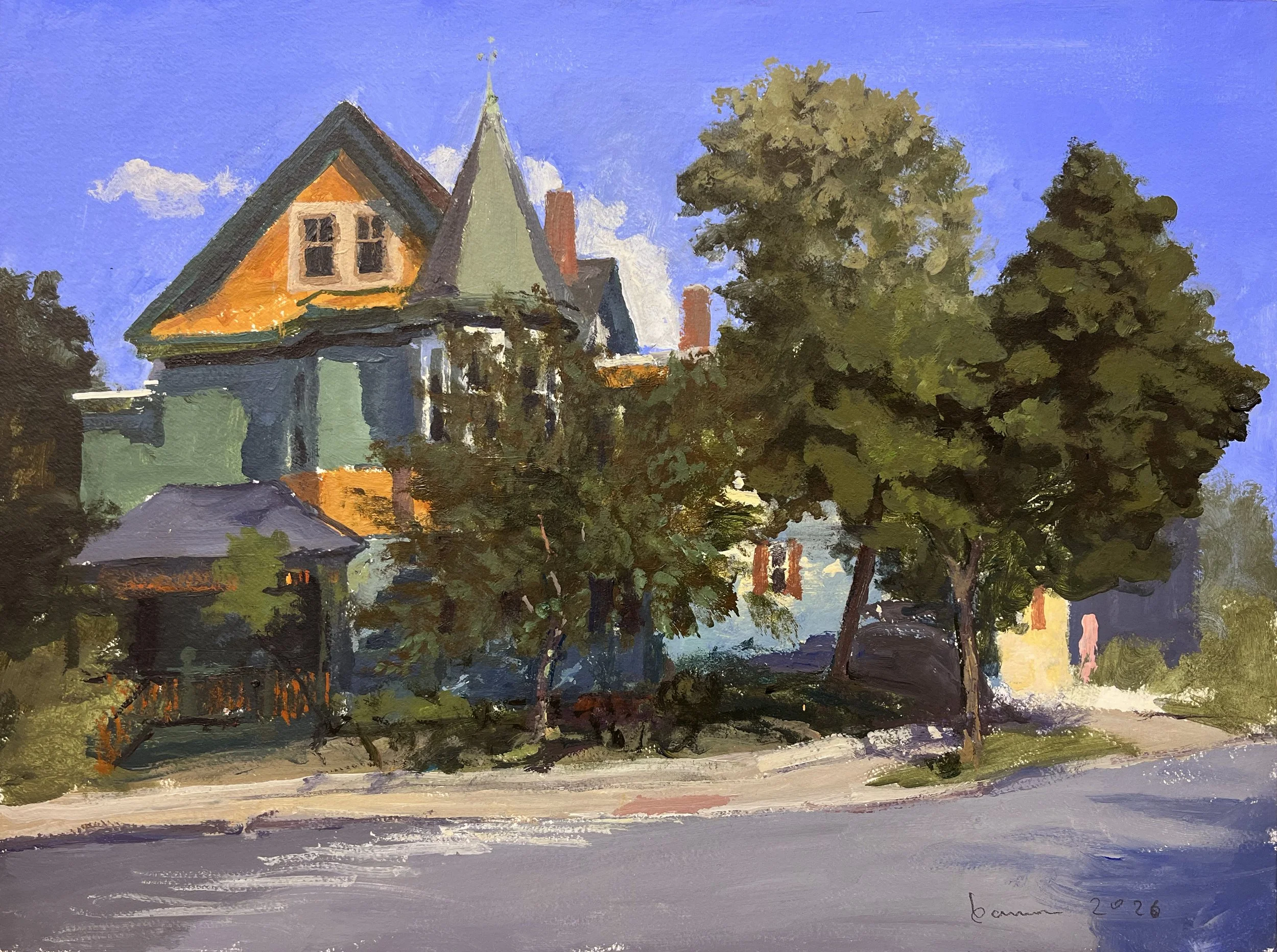 Somerville Painting, Prospect Hill, Acrylic on Paper. 12" x 16" $500