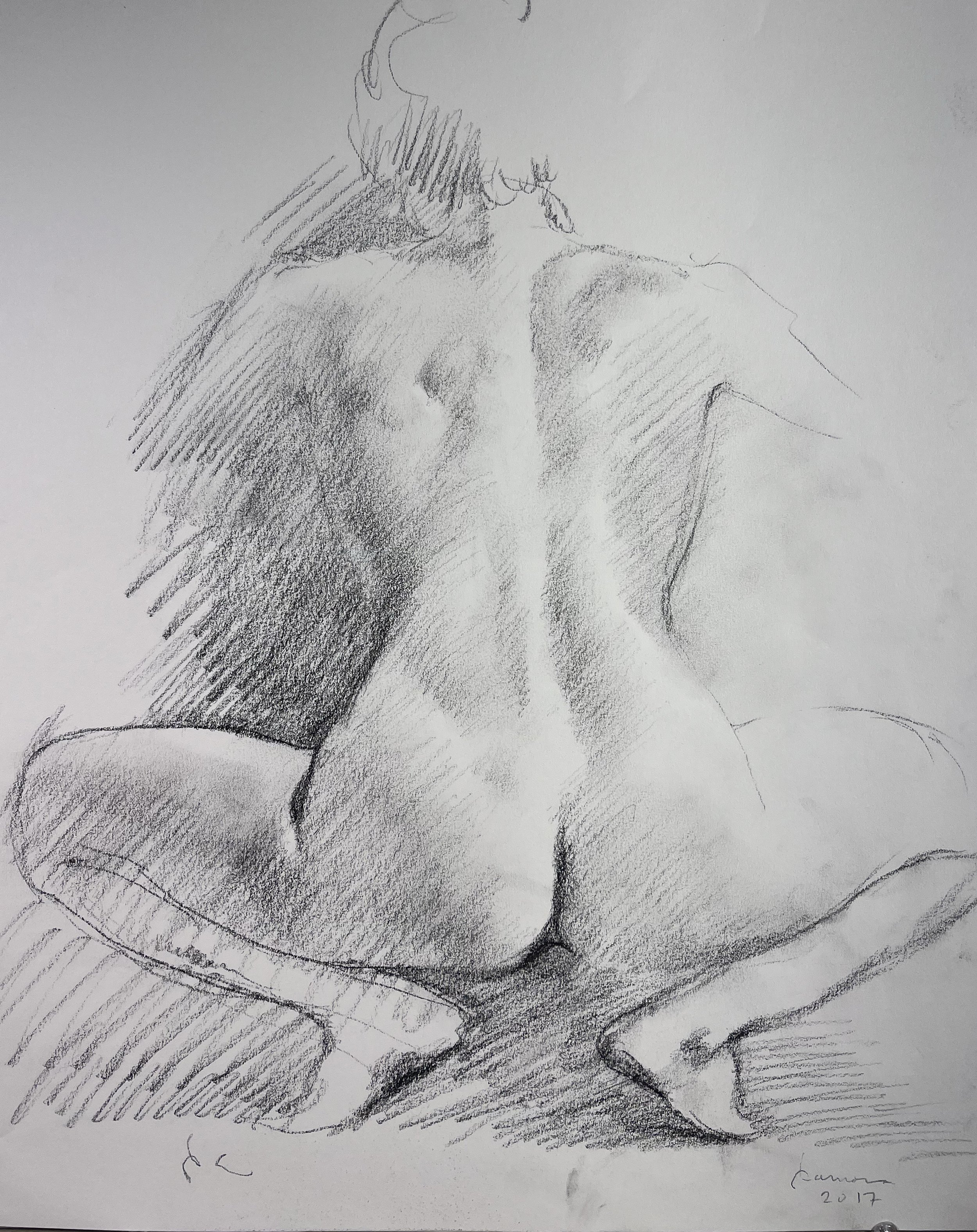 Squatting Woman, Graphite. 14" x 17" $180