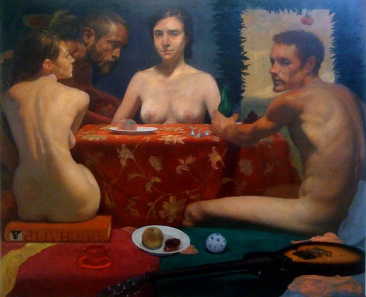 Party of Four, Oil on Linen. 46" x 54" $4000