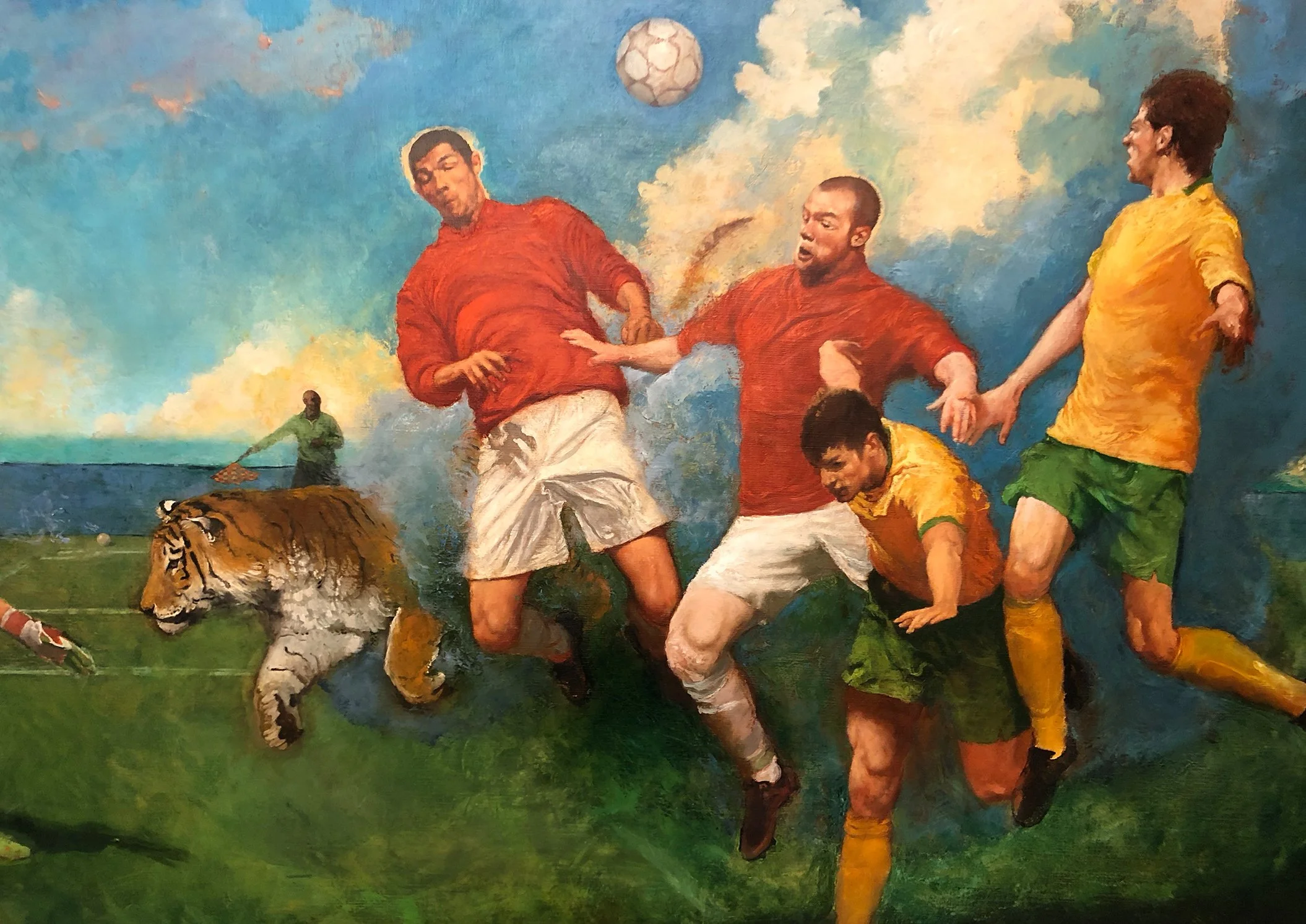 The Game, Oil on Linen. Detail. 
