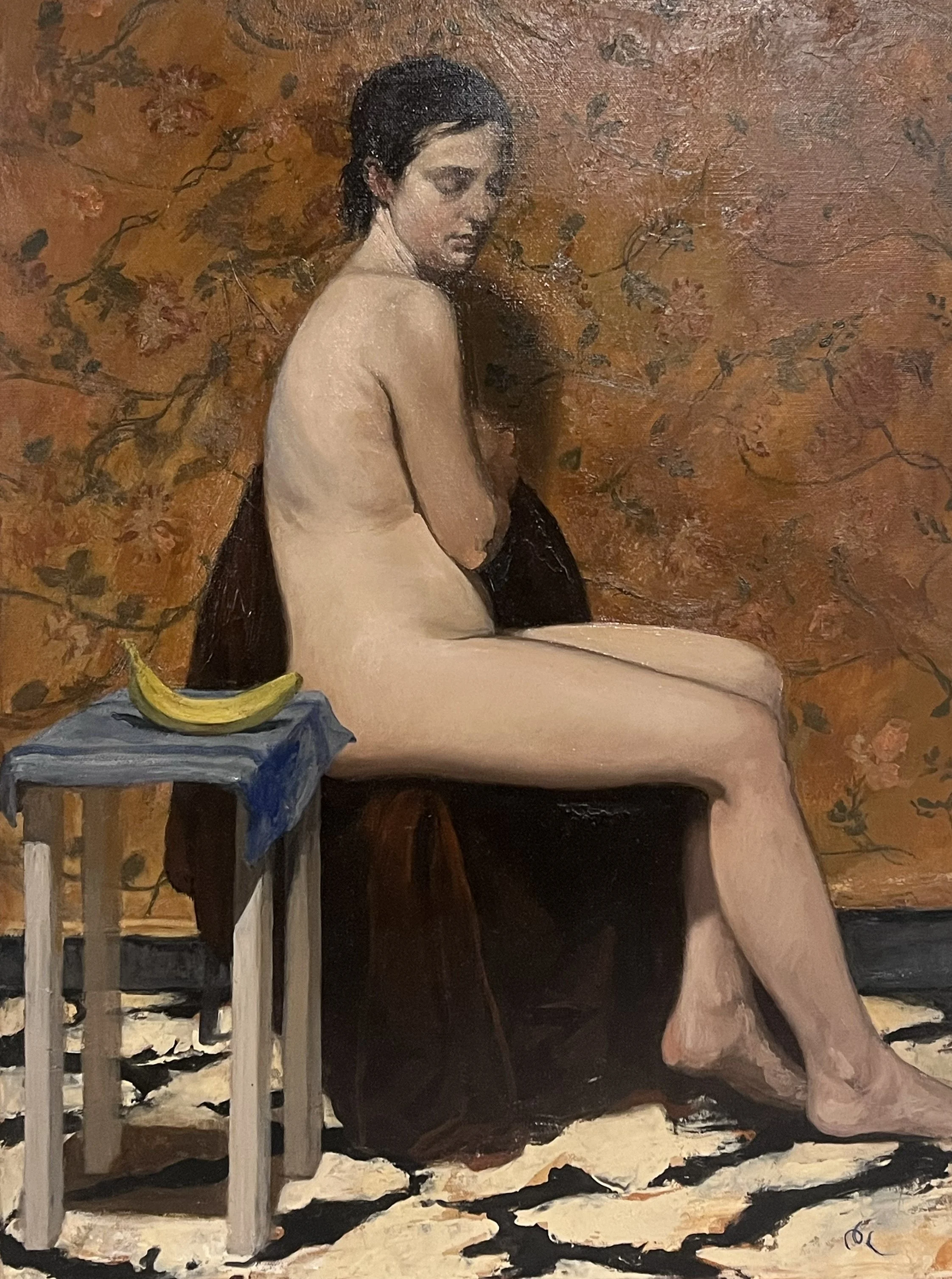 Girl with Textures, Oil on Canvas. 18" x 14" $800