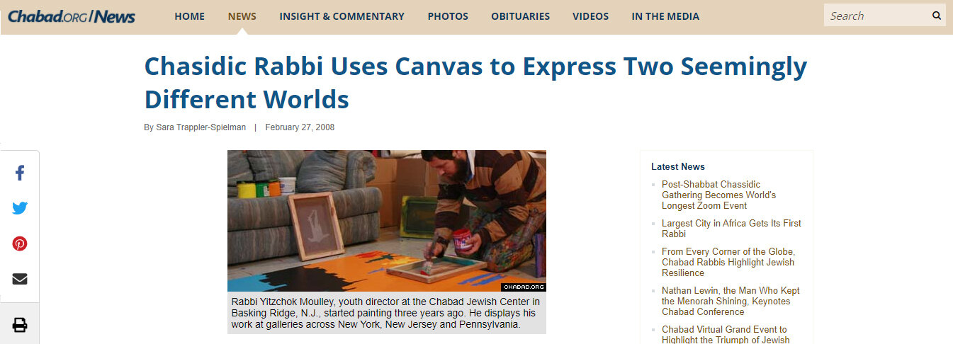 Chasidic Rabbi Uses Canvas to Express Two Seemingly Different Worlds