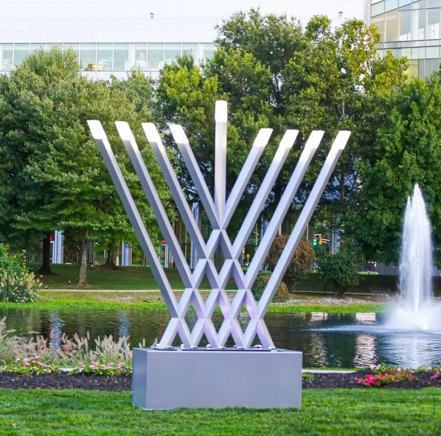 The Public Art Menorah — ceremonial lighting with community