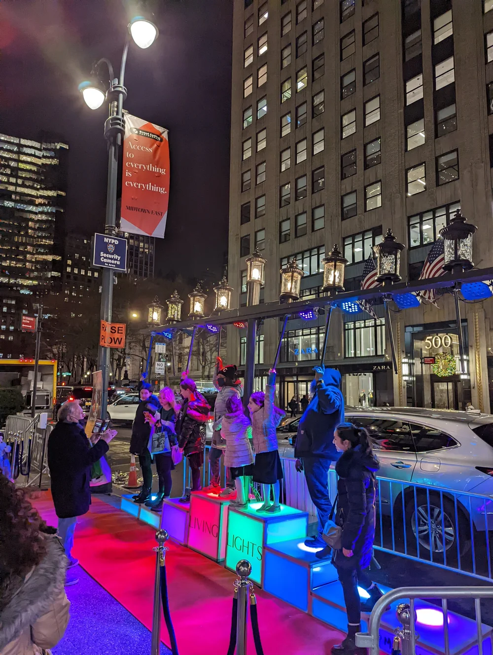 Crowd gathered around Living Lights