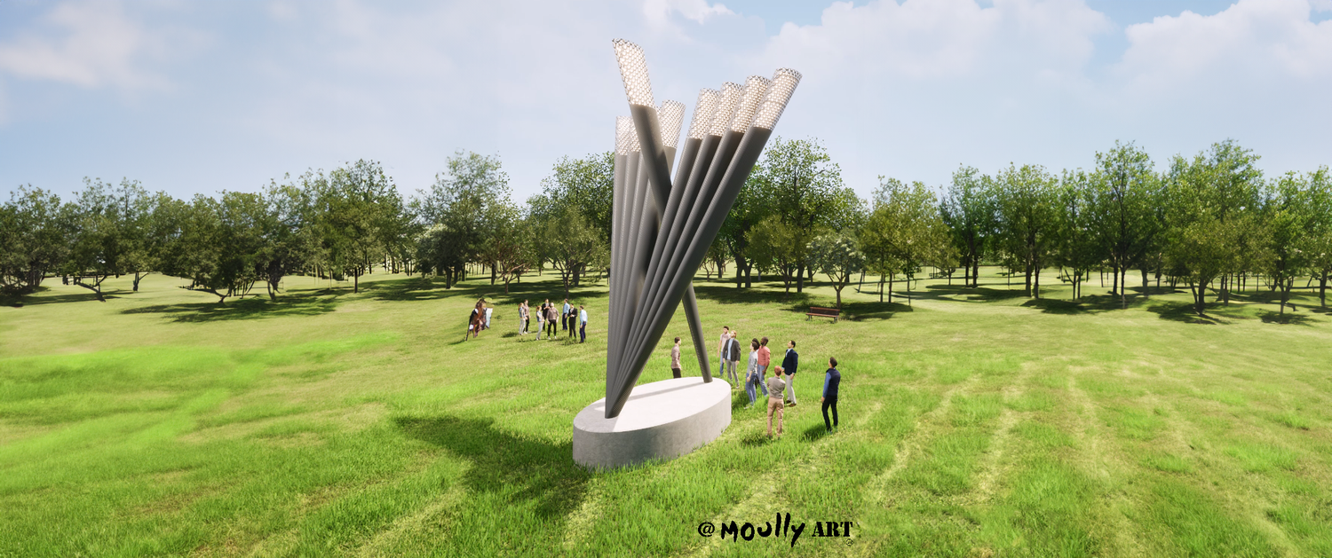 The X Menorah — full-scale 32ft panorama
