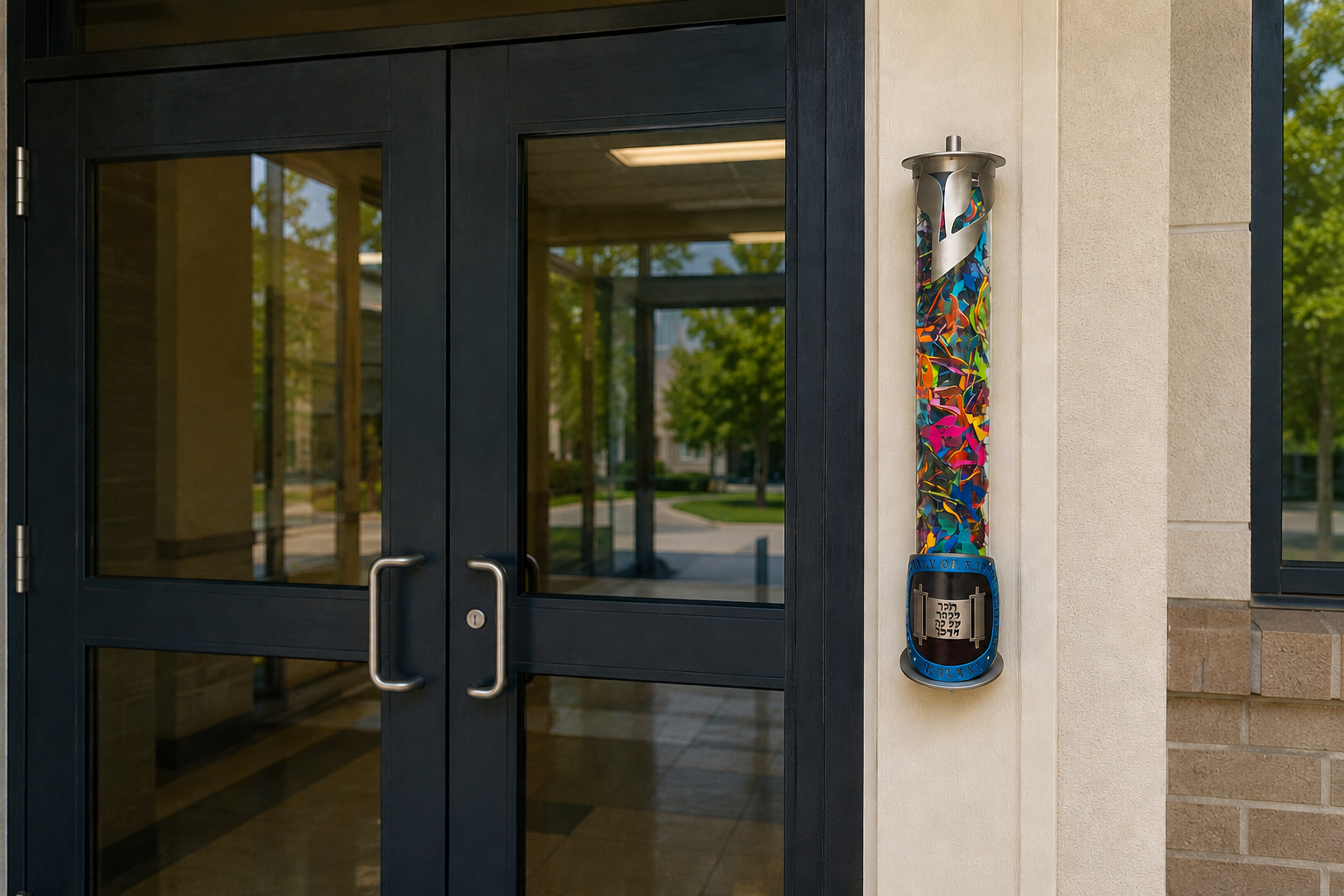 HANC mezuza on school door right.png