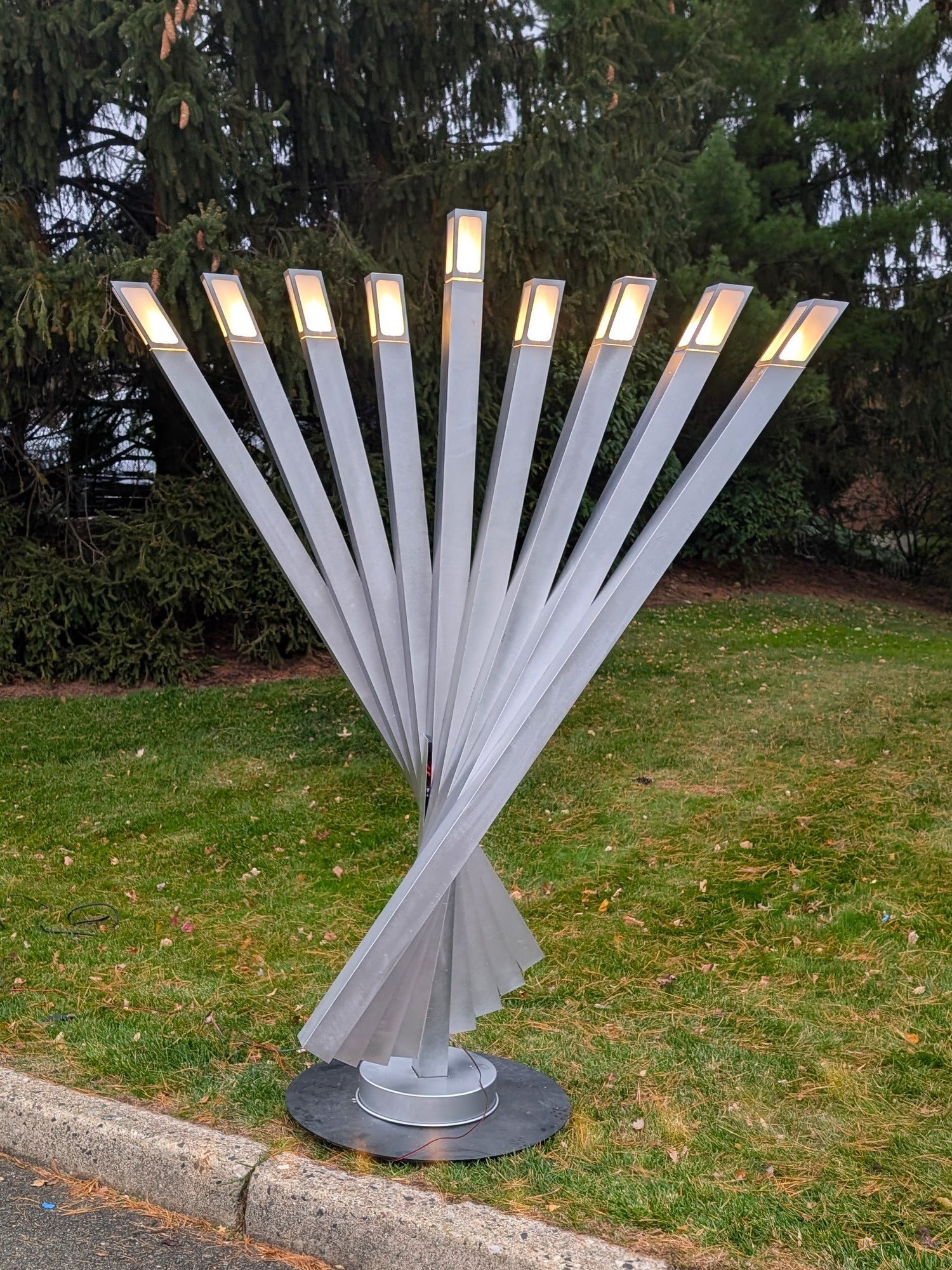 Tradition with a Twist — 7ft spiral menorah