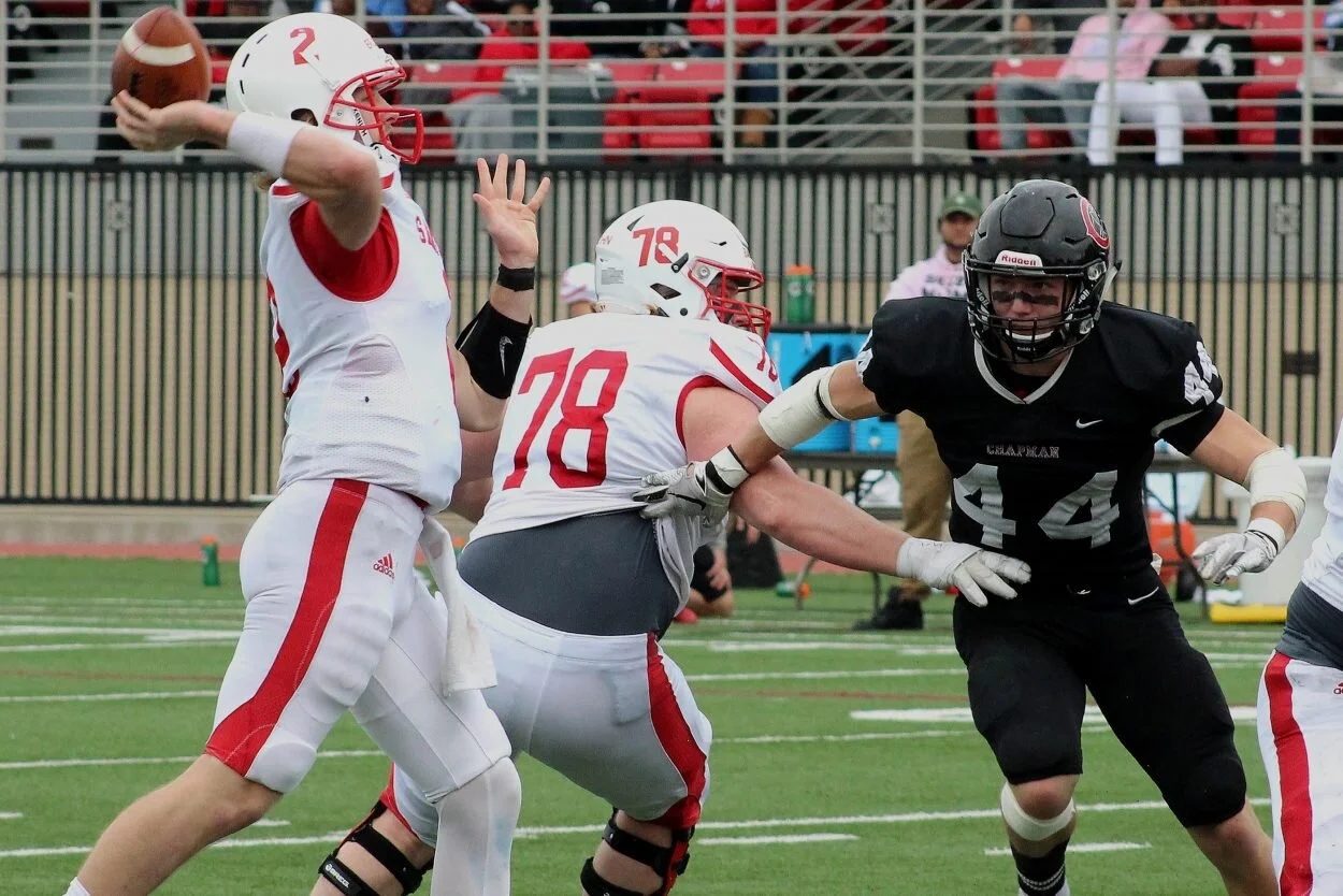 Junior linebacker Dillon Keefe was named the 2019 Southern California Intercollegiate Athletic Conference (SCIAC) Defensive Player of the Year, after recording 10.5 sacks over the season. Panther Archives