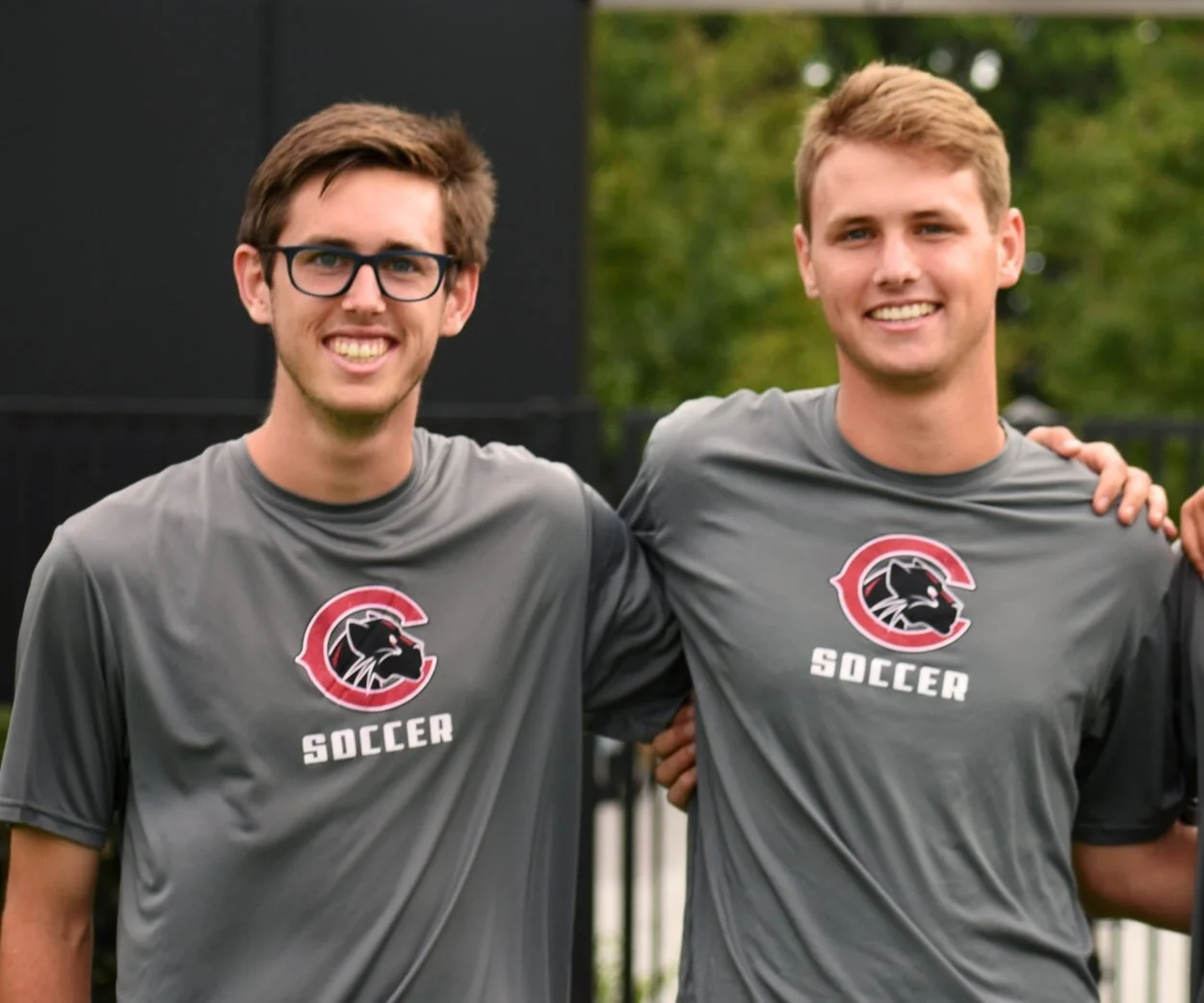 Left, Zack Matteoni and right, Jarod Matteoni. As defensemen on the men’s soccer team, the Matteonis carry their brotherly relationship with them to the field. Panther Archives