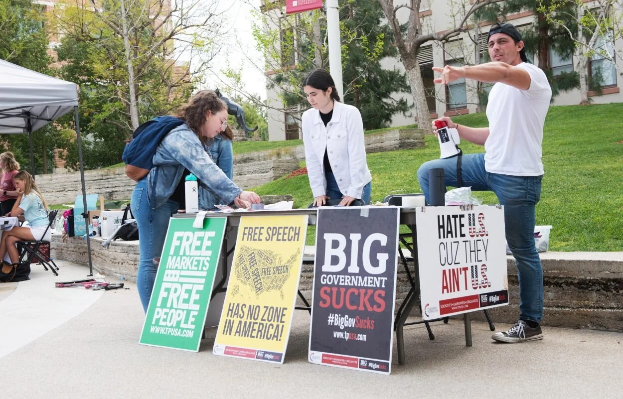 ‘Pick your gun’: Conservative organization tables in Piazza
