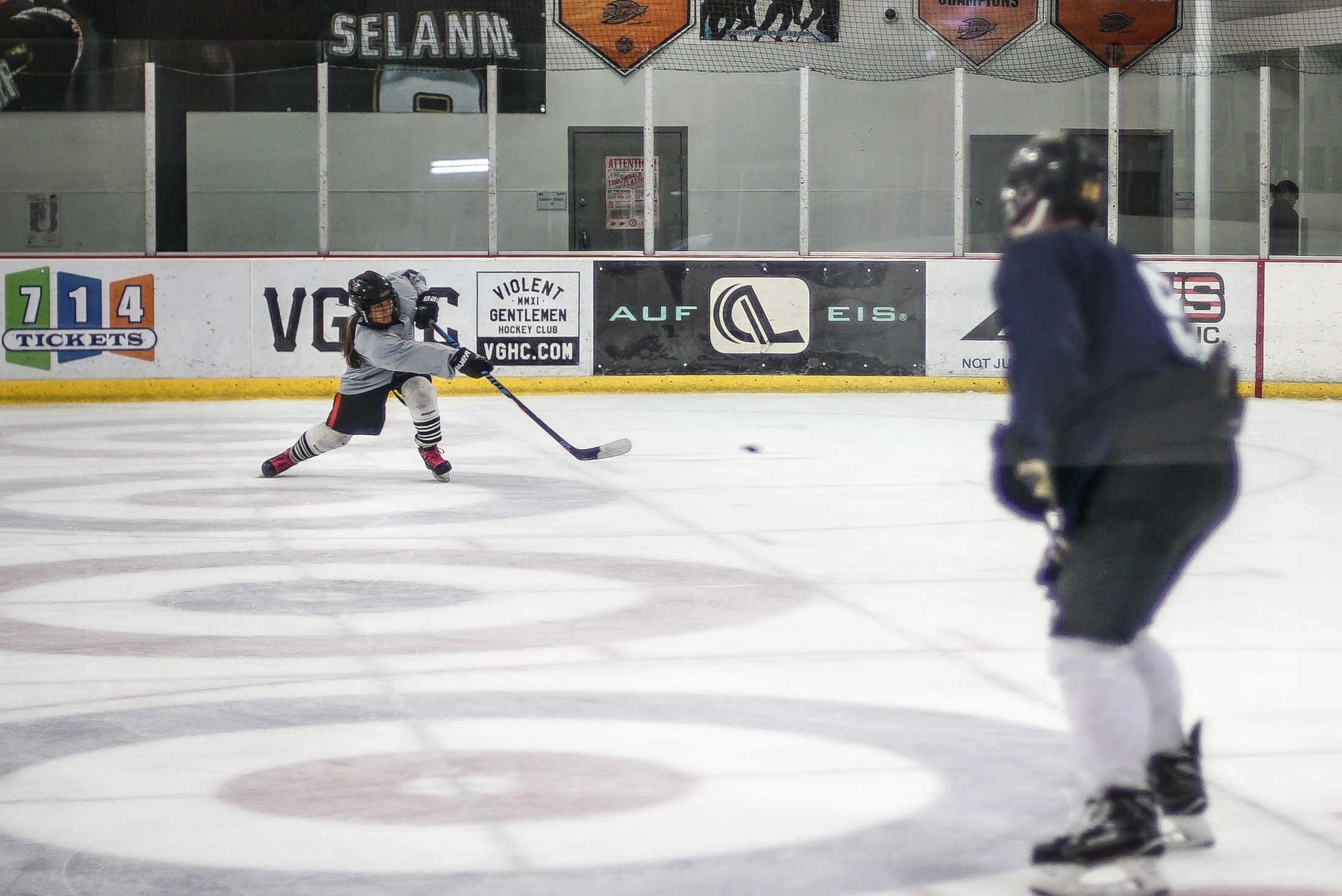 Hockey player back on ice after injury