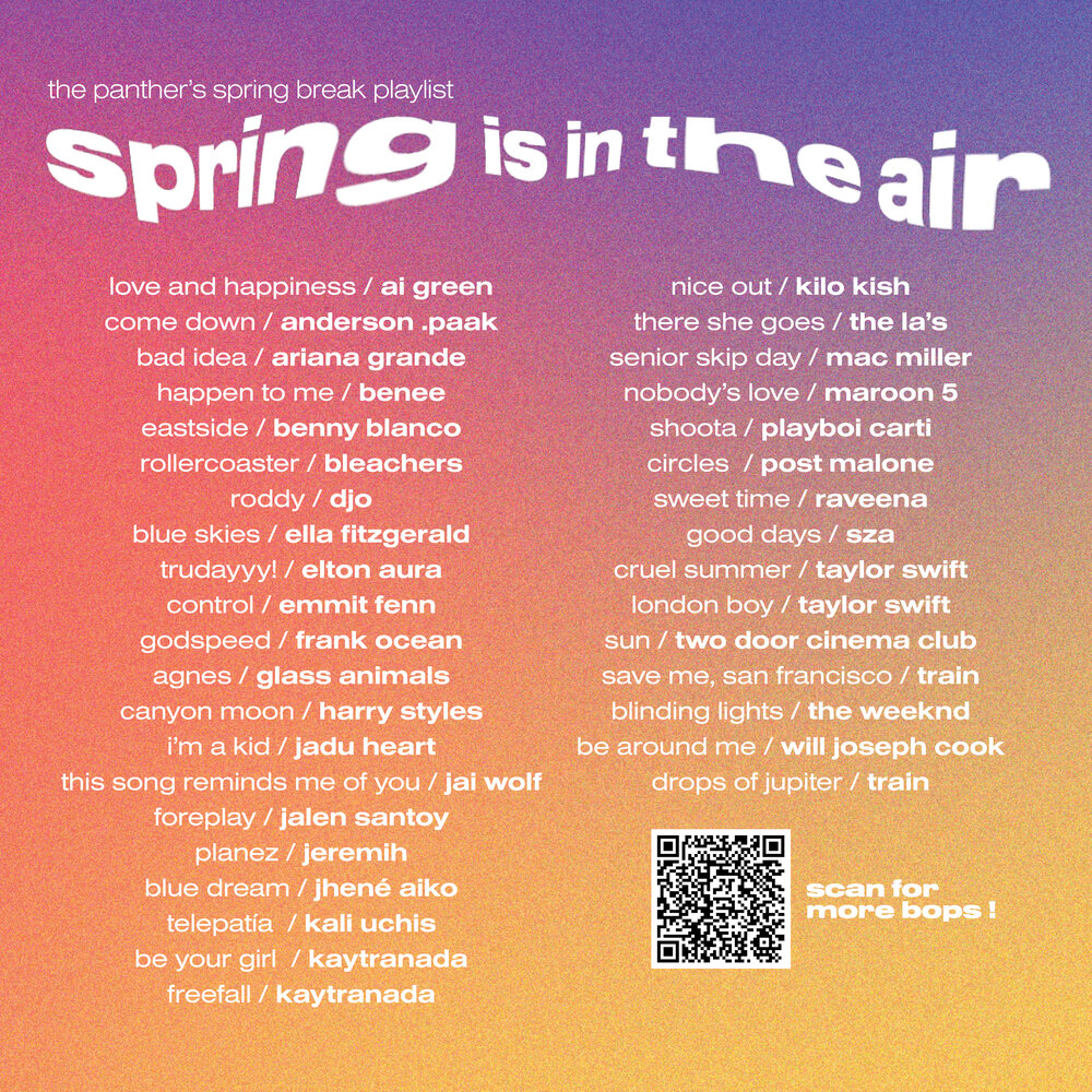 The Panther staff curates spring-inspired playlist — The Panther Newspaper